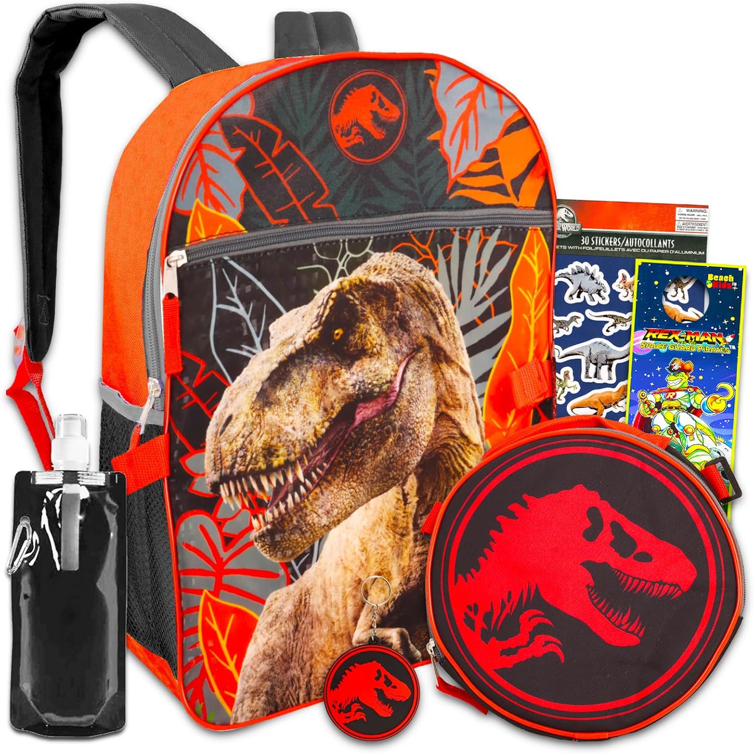 Jurassic World Backpack with Lunch Box Bundle with