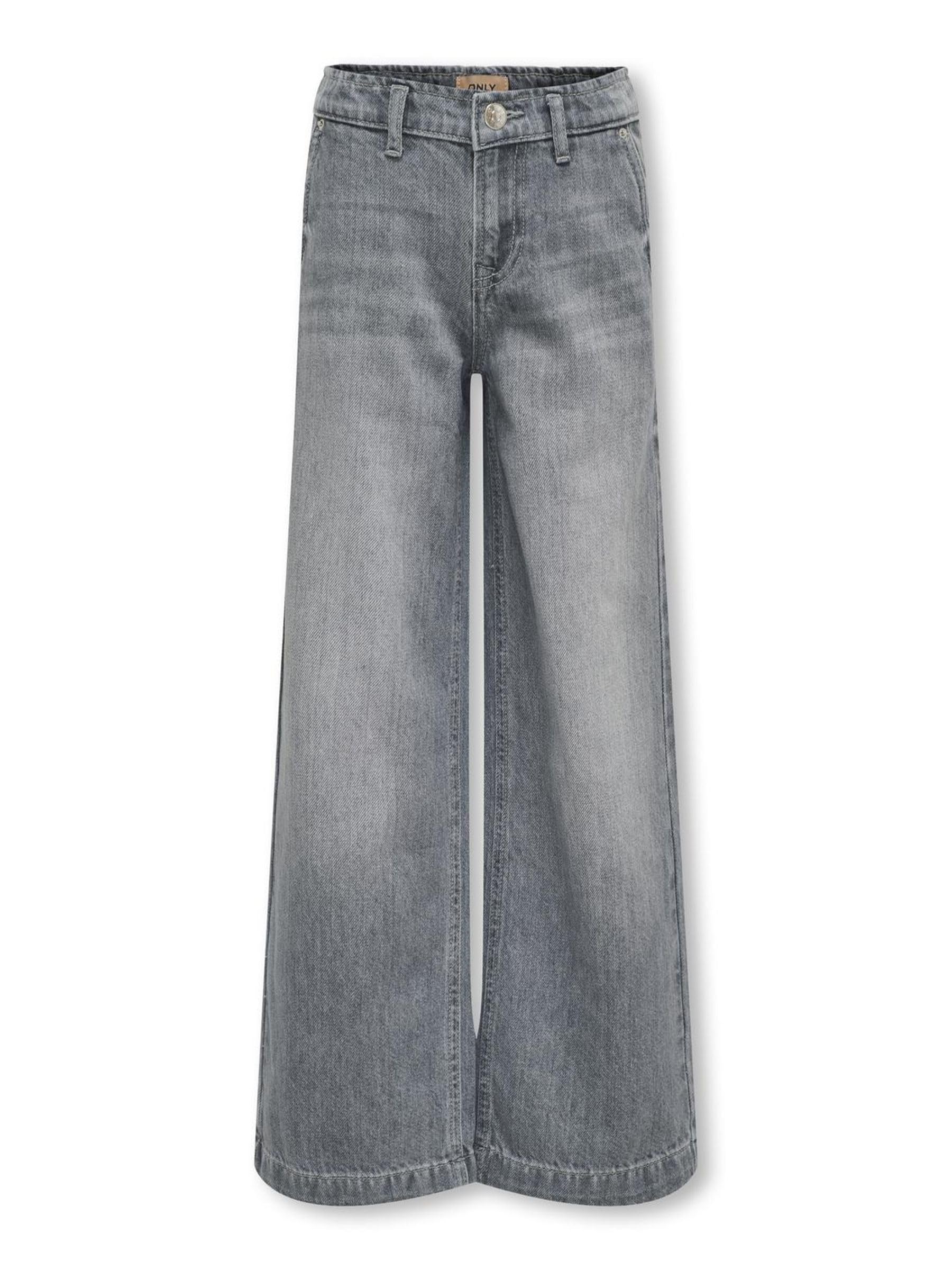KIDS ONLY Girl's KOGCOMET Wide Leg DNM MAT624 NOOS Jeans, Medium Grey Denim, 116