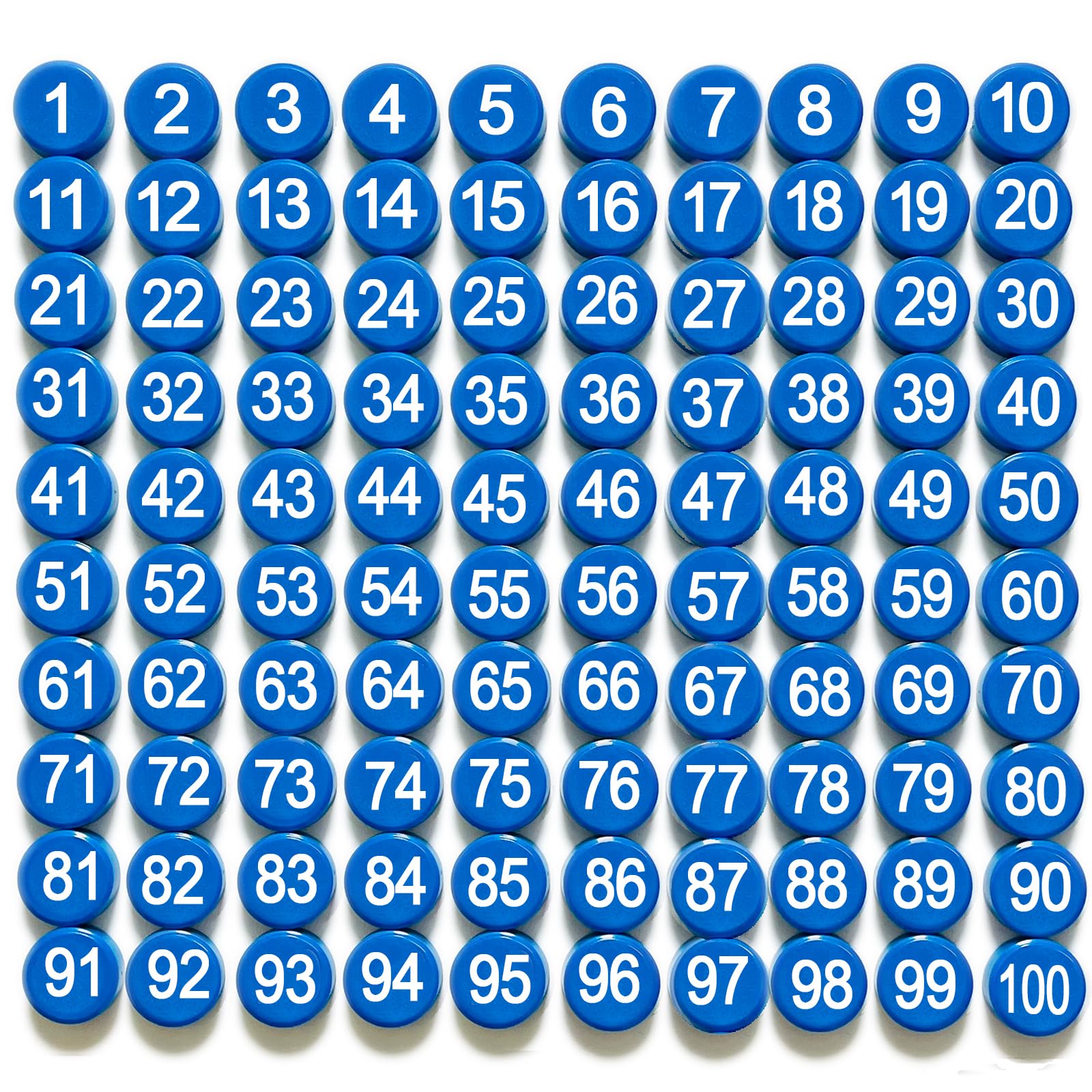 1-100 Magnetic Numbers, Magnets with Number for Dry Erase Boards, Round Number Refrigerator Magnets for Whiteboard in Home and Office (0.8" Diameter, Blue)