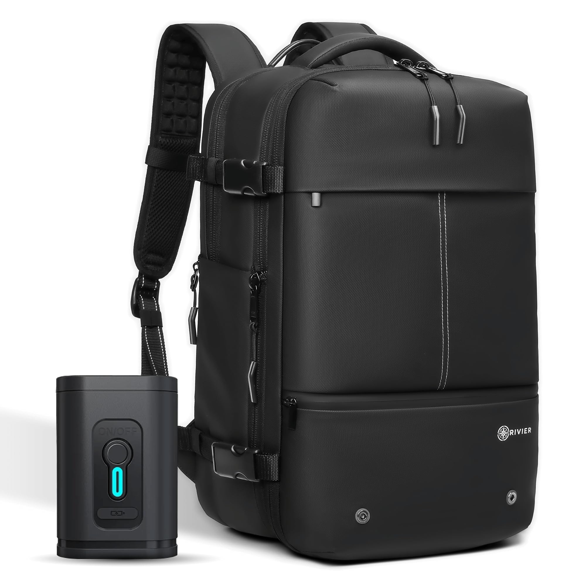 Airback Laptop Travel Backpack Expandable With Vacuum Compression And Pump, USB, Personal Item Carry On Bag with Anti Theft Lock, Water Resistant, Flight Approved 17 Inch Laptop, Men Women, Vacpack-image-39