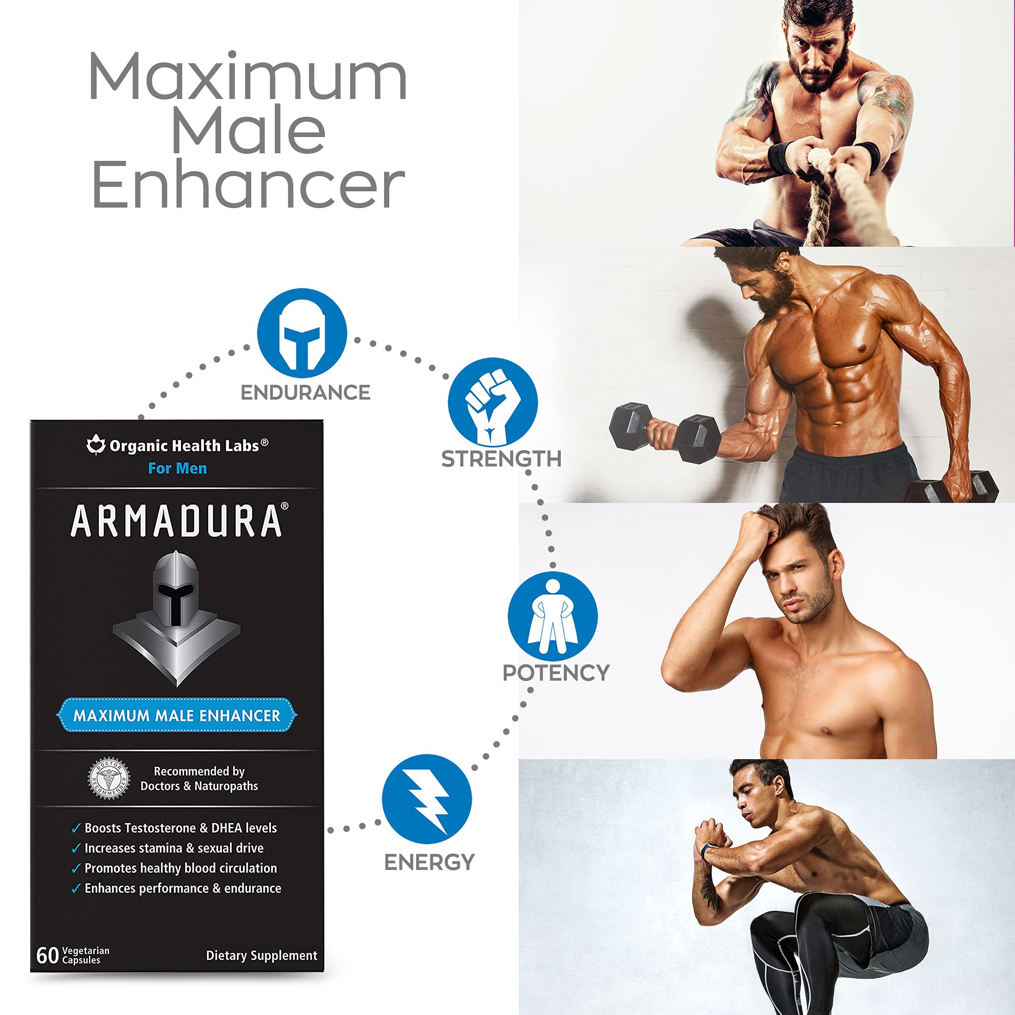 Armadura Testosterone Booster for Men, Male Enhancing Formula with