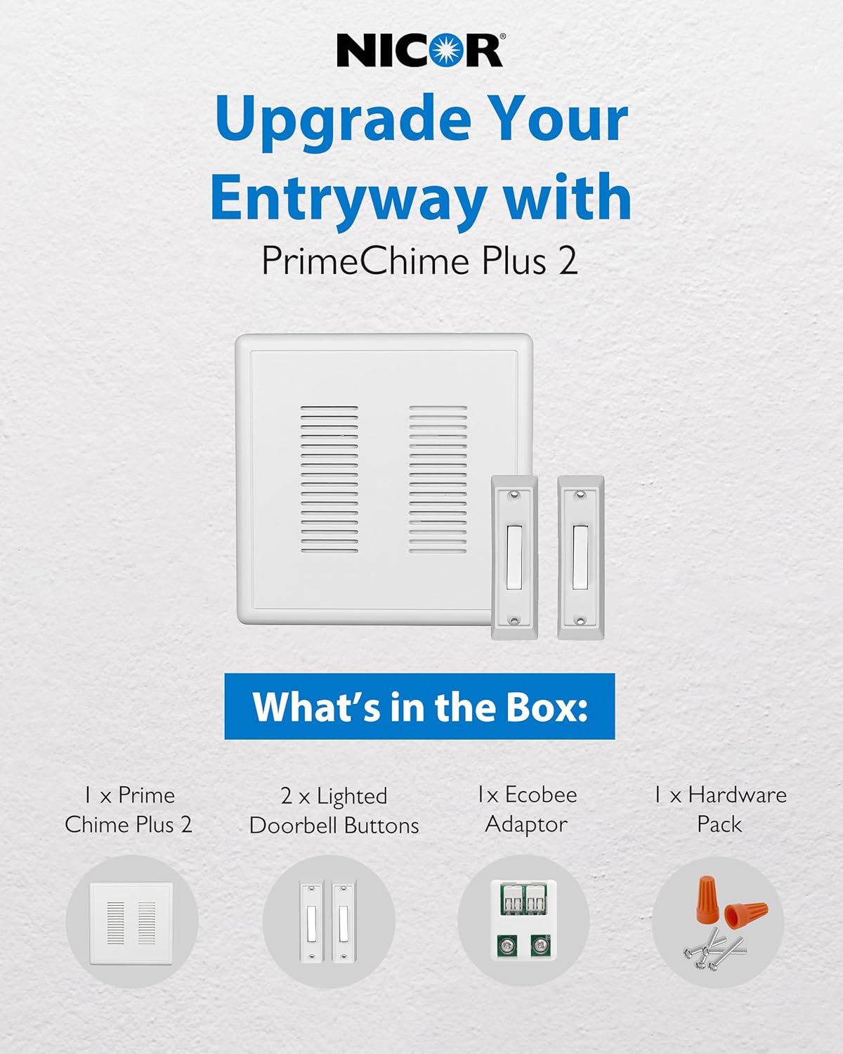 PrimeChime Plus 2 - Video Compatible Doorbell Chime Kit with Eco Bee Adapter (PRCP2EB)
