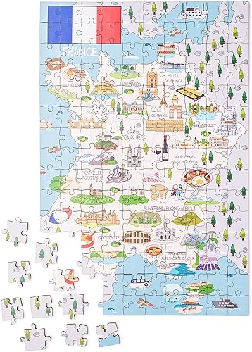 Miniatura 5 de Rompecabezas de madera con mapa de Francia, 152 piezas, 10 x 15 pulgadas