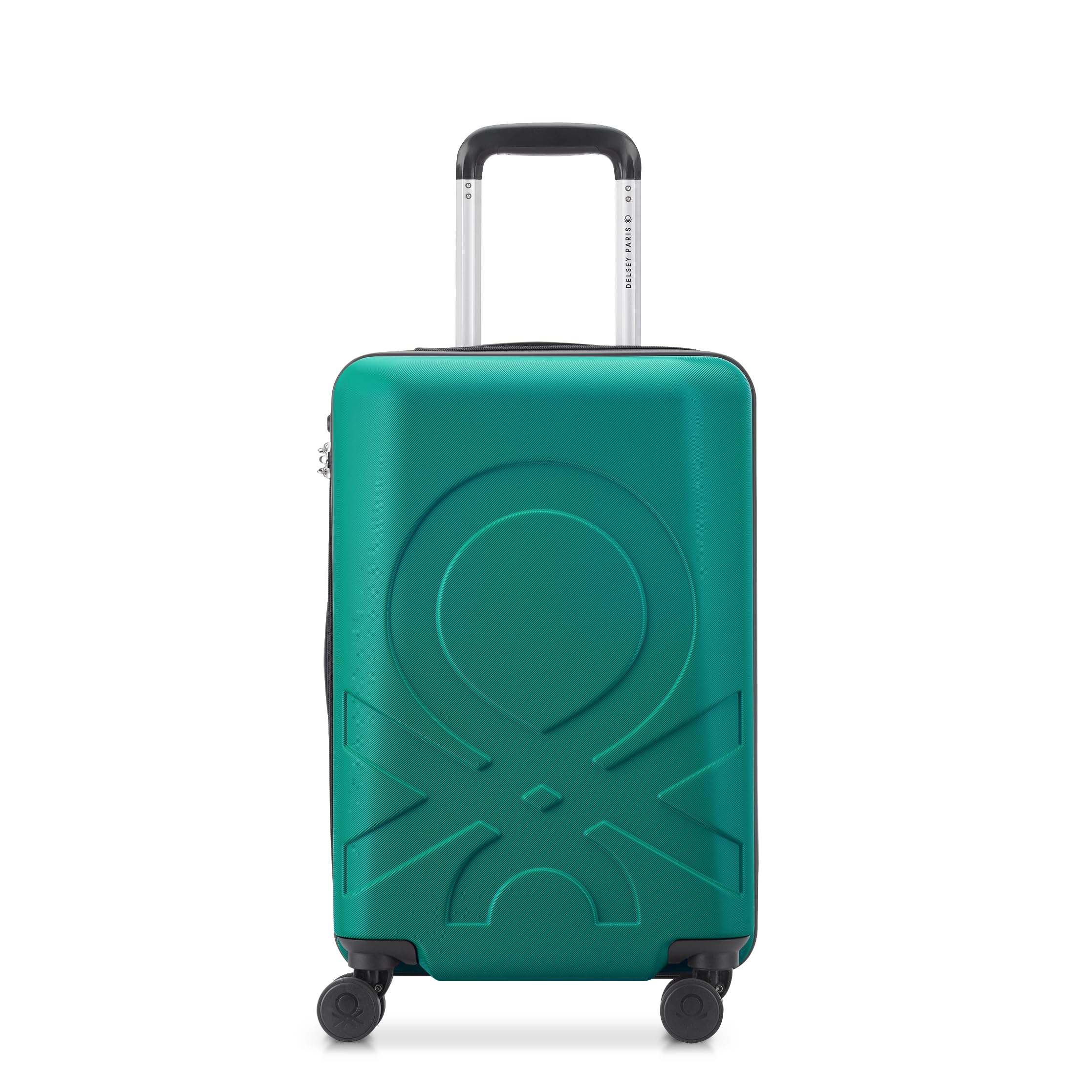 United Colors of Benetton Fabrica Hardside Luggage with Spinner Wheels, Green, Carry-On 19 Inch
