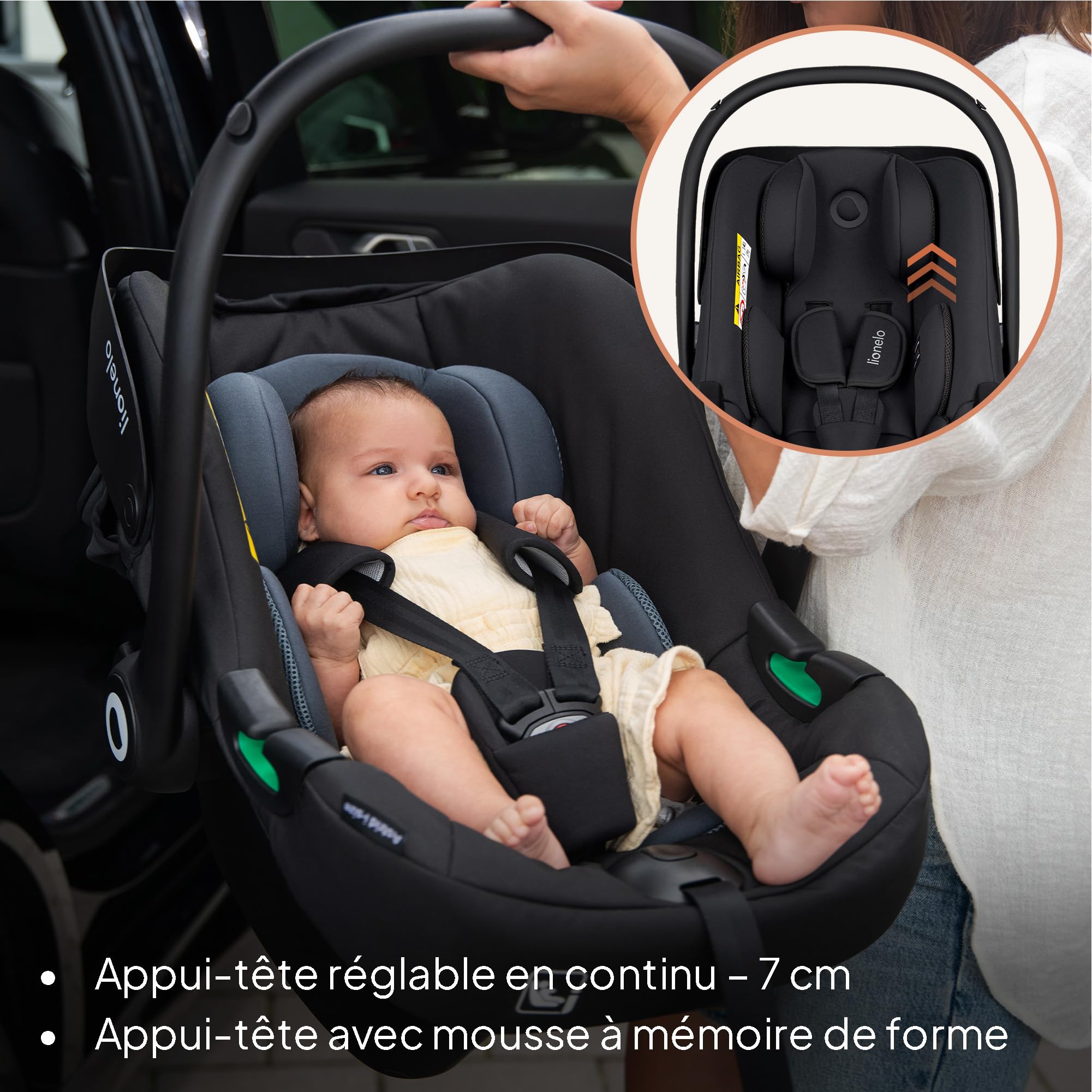 Lionelo ASTRID i-Size SET Siège Auto Enfant Avec Base (40-87 cm) ISOFIX | Cosy pour Bébé Montage ISOFIX, Ceinture de Sécurité à 3 Points Protection Latérale, Insert Dri-Seat