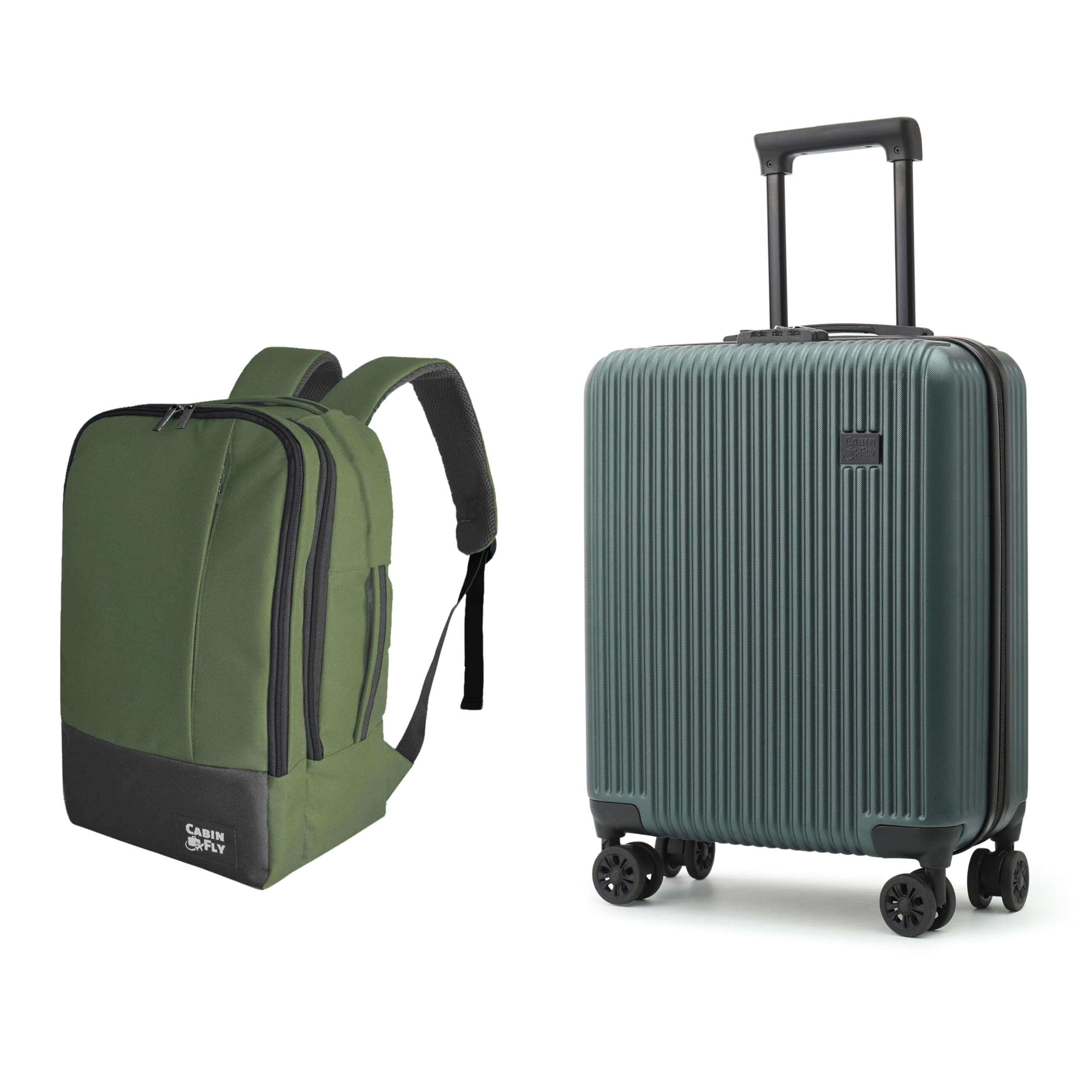 CabinFly Hand Luggage Suitcase 55 x 40 x 20 cm and Cabin Backpack