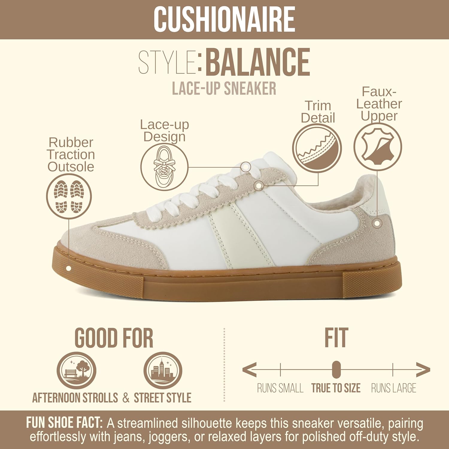 CUSHIONAIRE Balance Womens Sneakers, Casual Tennis Shoes for Women with Memory Foam and Slip Resistant Outsole - Image 4