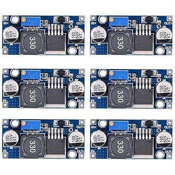 Valefod XL6009 DC to DC Boost Converter 3.0-30V to 5-35V Step-up Transformer Power Module, Pack of 6