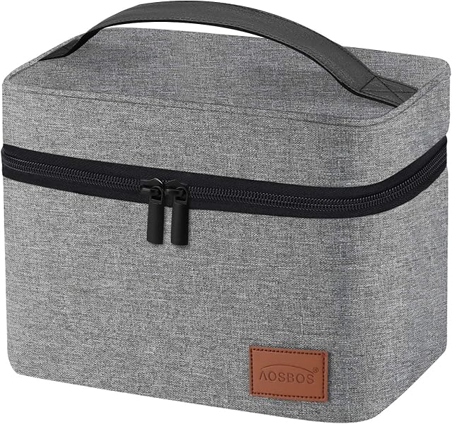 Lunch Bag for Men Insulated Lunch Bags for Women Cool Bag Lunch Box Adults Cooler Tote Bag Thermal Meal Prep Bag Reusable Lunch Organizer Water-Resistant Bento Box Bag for Work Office Picnic 7.5L Grey