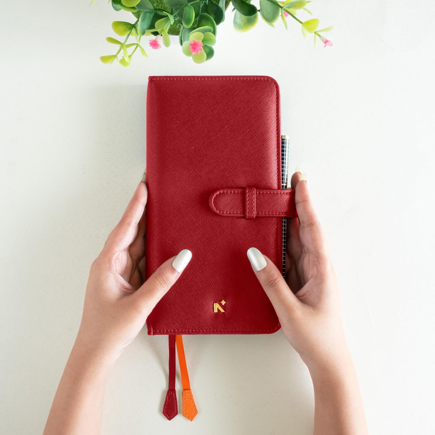 NEORAH — PETITE Notebook SLEEVE with Loop + Dotgrid JOURNAL | Faux Leather Sleeve + Penloop | 2 Front 1 Back compartment | 4 Card Slots | 2 BookMarks | Gift Box— Fits any PETITE Softcover Moleskine