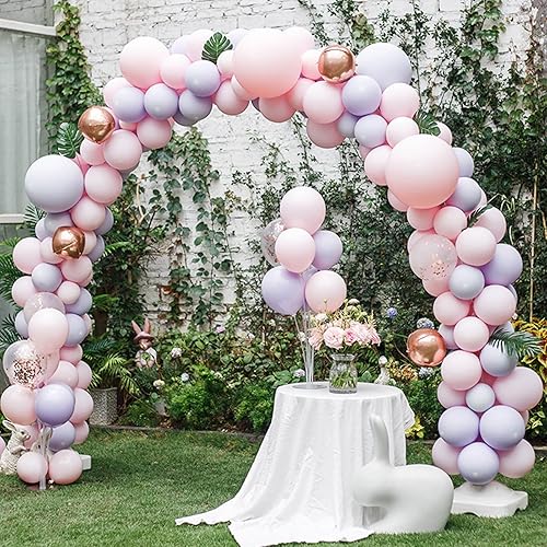 Miniatura 6 de RUBFAC Kit de arco de globos con base soporte de arco de globos ajustable con base de relleno de agua soporte de mesa clips de globo bomba para