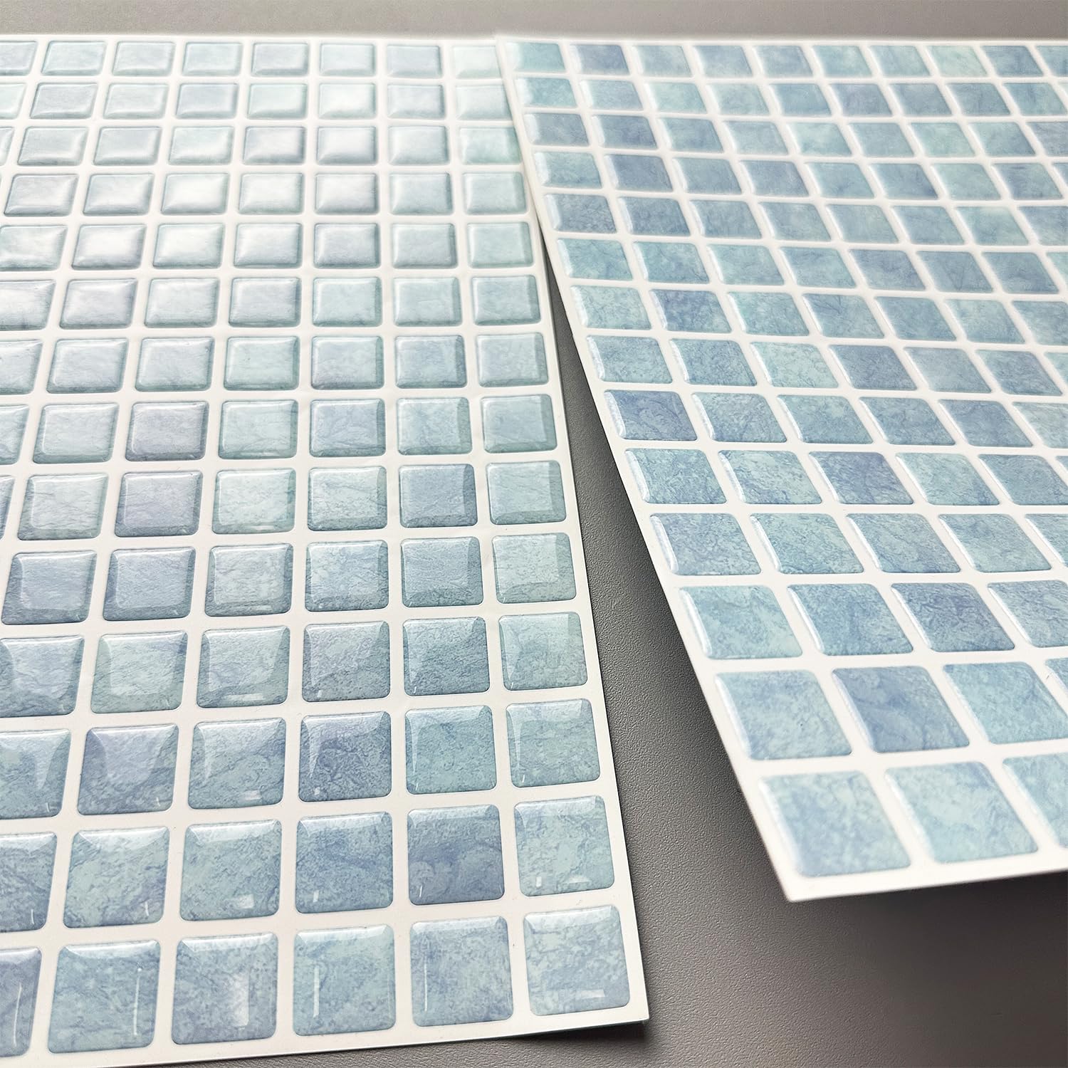Vinilos Adhesivos Para Azulejos De Cocina Y Baño - 30 Unidades, Azul Brillante, Fácil Instalación Sin Obras