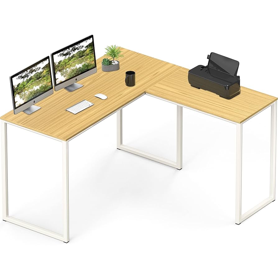 SHW Mission 48 x 48 Inches L-Shape Home Office Computer Desk