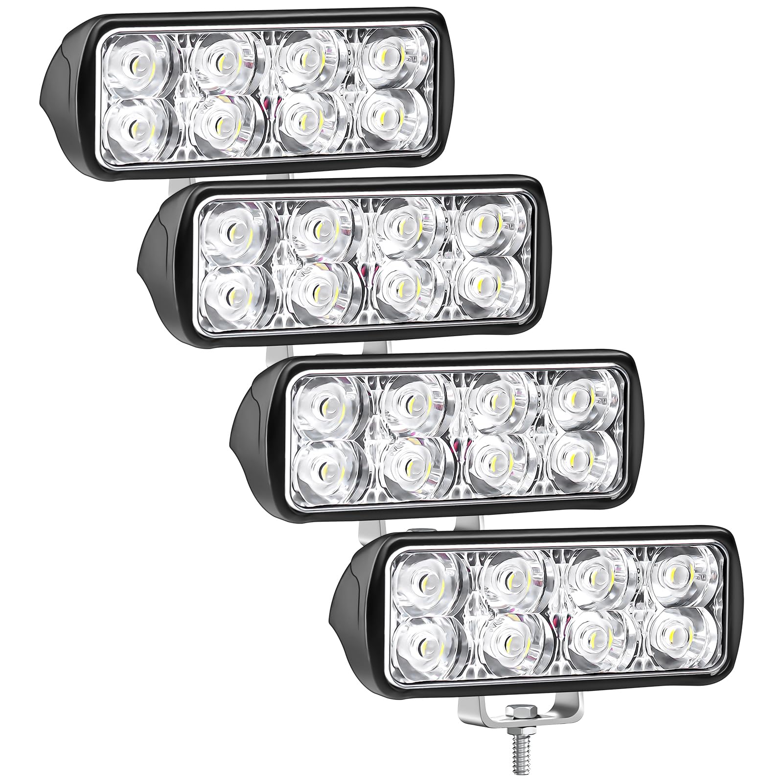 antom Faro da Lavoro LED 4X24W Mini barra led 12v luminosa faro 12v 24V IP67 impermeabile luce di retromarcia faro ausiliario auto per escavatore trattori trattori ATV camion