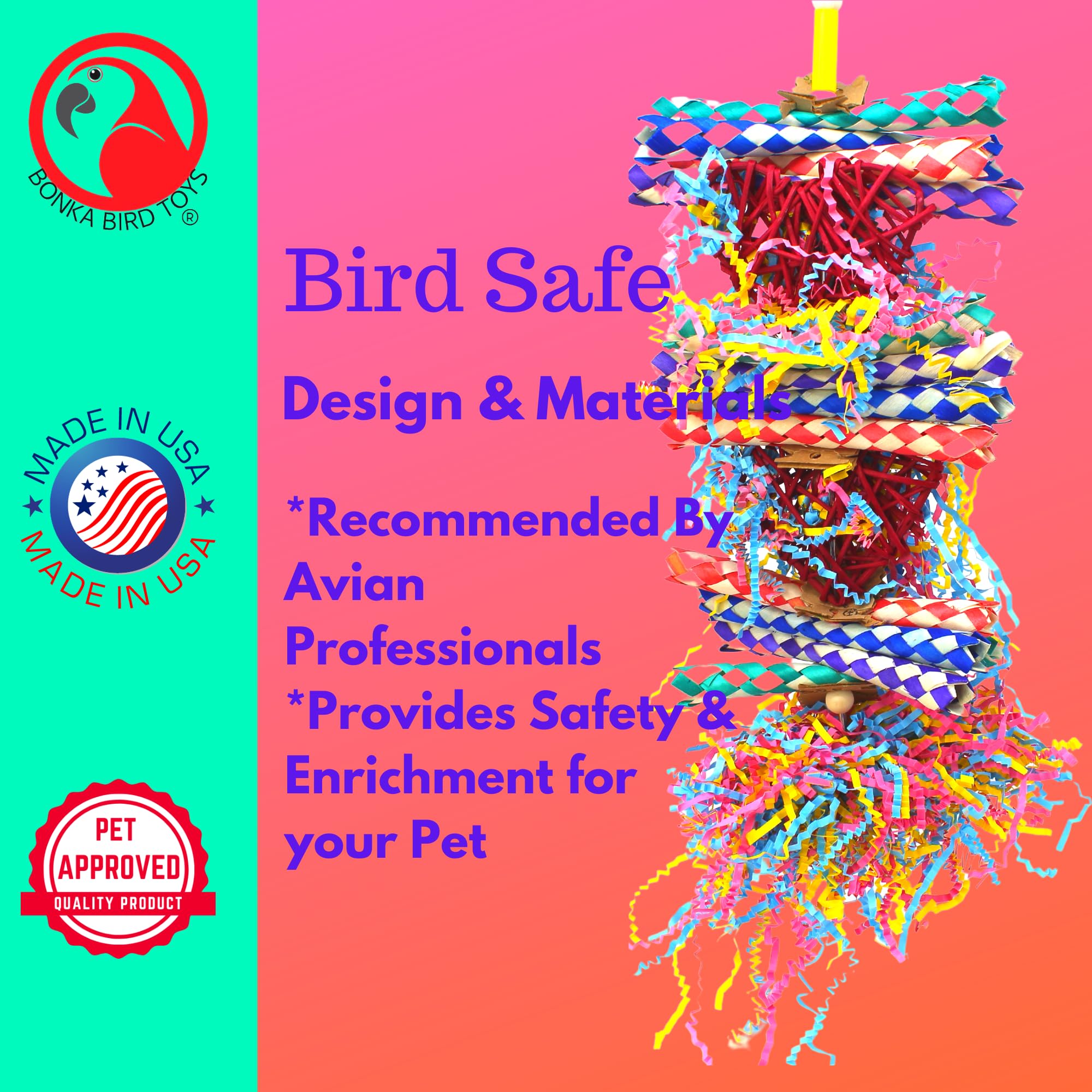 Bonka Bird Toys 1042 Duo Futterspielzeug | Zerkleinerbares Spielzeug Für Papageien, Conures & Sittiche