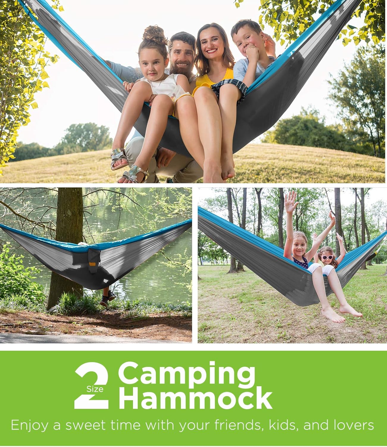 Puroma Camping Hammock with Net Double & Single Hammock with Tree Straps Portable Hammock Ultralight Nylon Parachute Hammocks for Backpacking, Travel, Beach, Camping, Hiking, Backyard : Sports & Outdoors