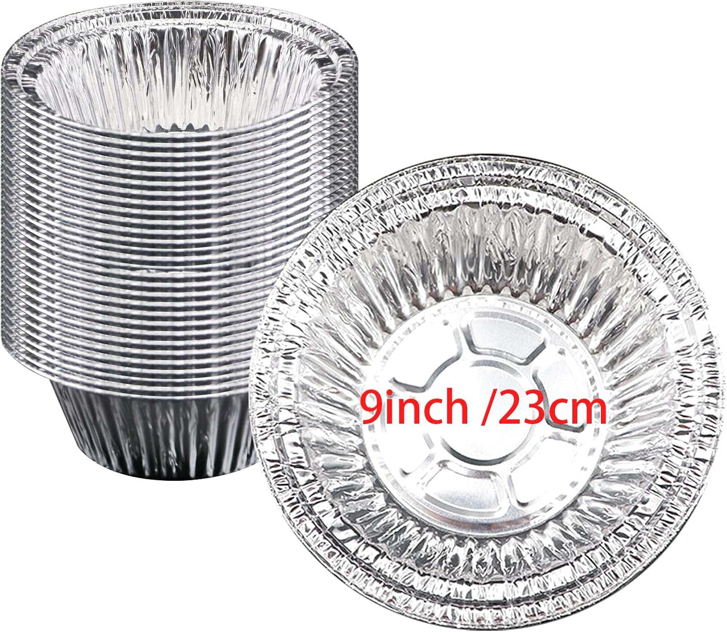 C100AE 30Pcs 9 Inch Aluminium Tin Foil Trays Round,Foil Pie Dishes,Foil