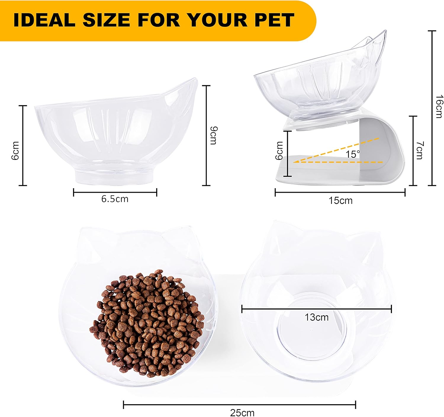 Cat Bowls with Stand Tilted 15° - Raised Cat food bowl with scoop, Anti over-turned and Anti spill Tilted Cat Bowl, Feeding and Water Supplies for Cat 3 81cpcY5WYEL. AC SL1500