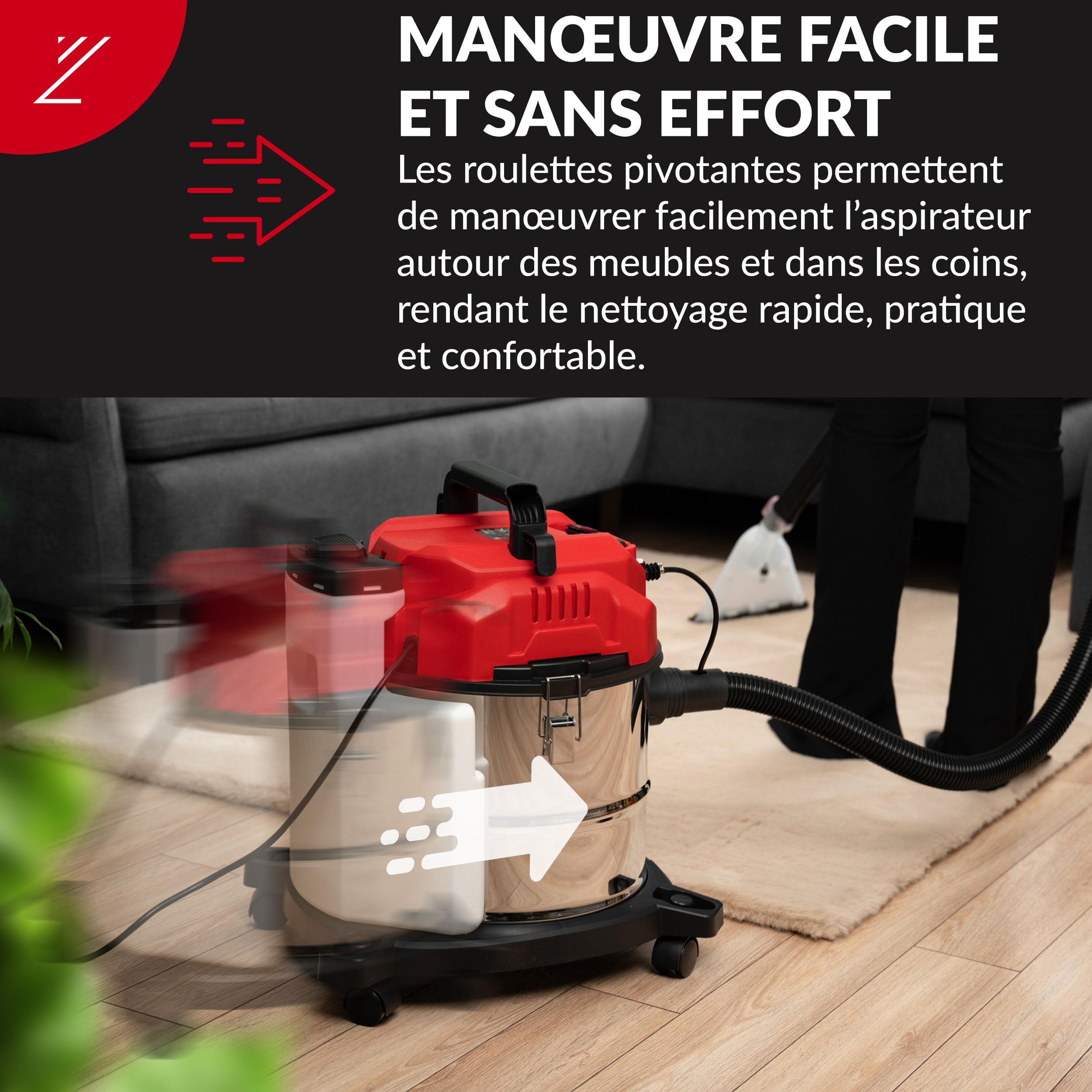 LEHMANN Shampouineuse avec Réservoir de 20L, 1600 W, Aspirateur Injecteur-extracteur avec filtre HEPA, Réservoir à détergent de 4,3L, Aspirateur nettoyeur pour Tapis, Canapé, Matelas et Voiture
