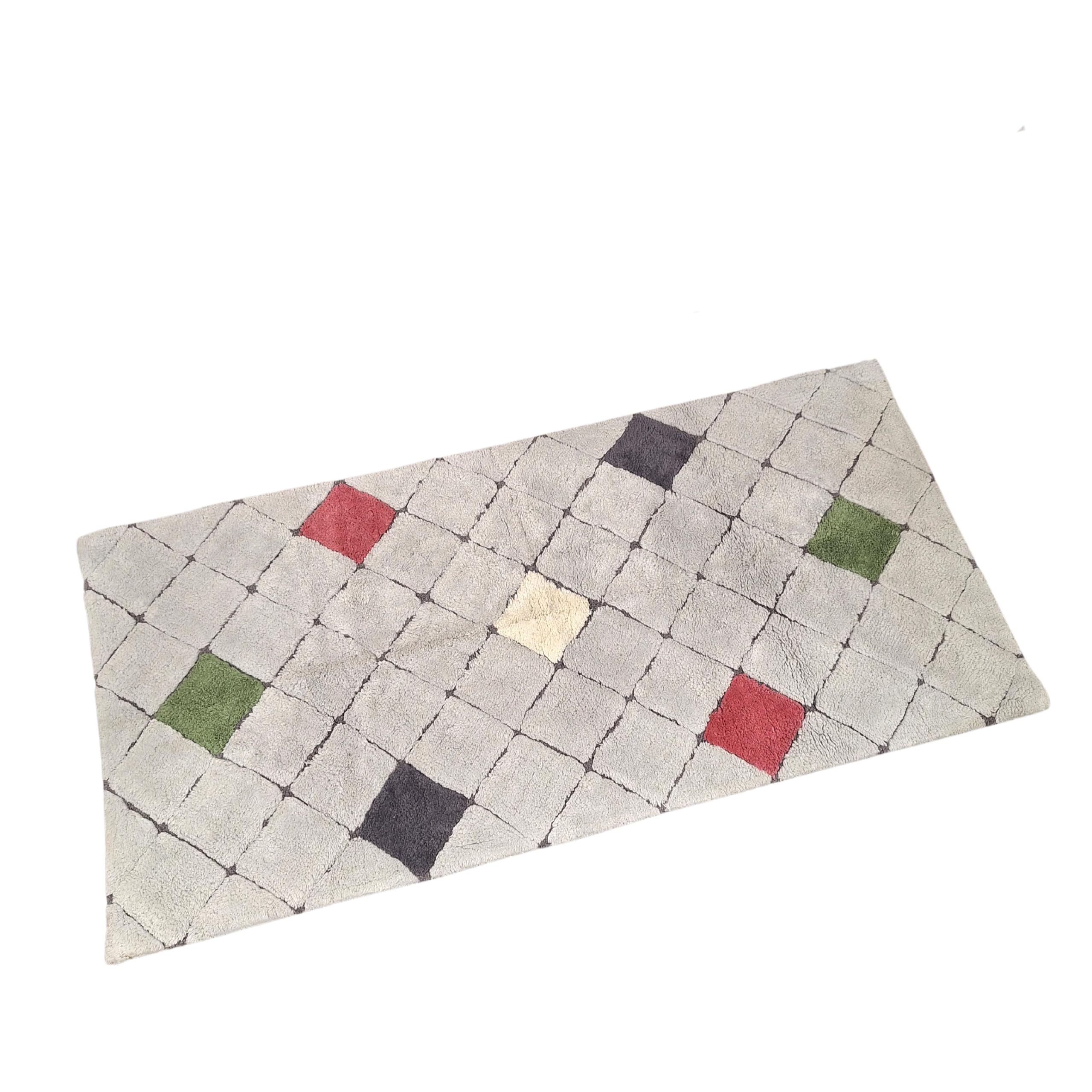 PERLARARA Tappeto Bagno Assorbente ed Antiscivolo in Cotone Lavabile in Lavatrice - Lungo 65x130 cm - Grigio Rainbow