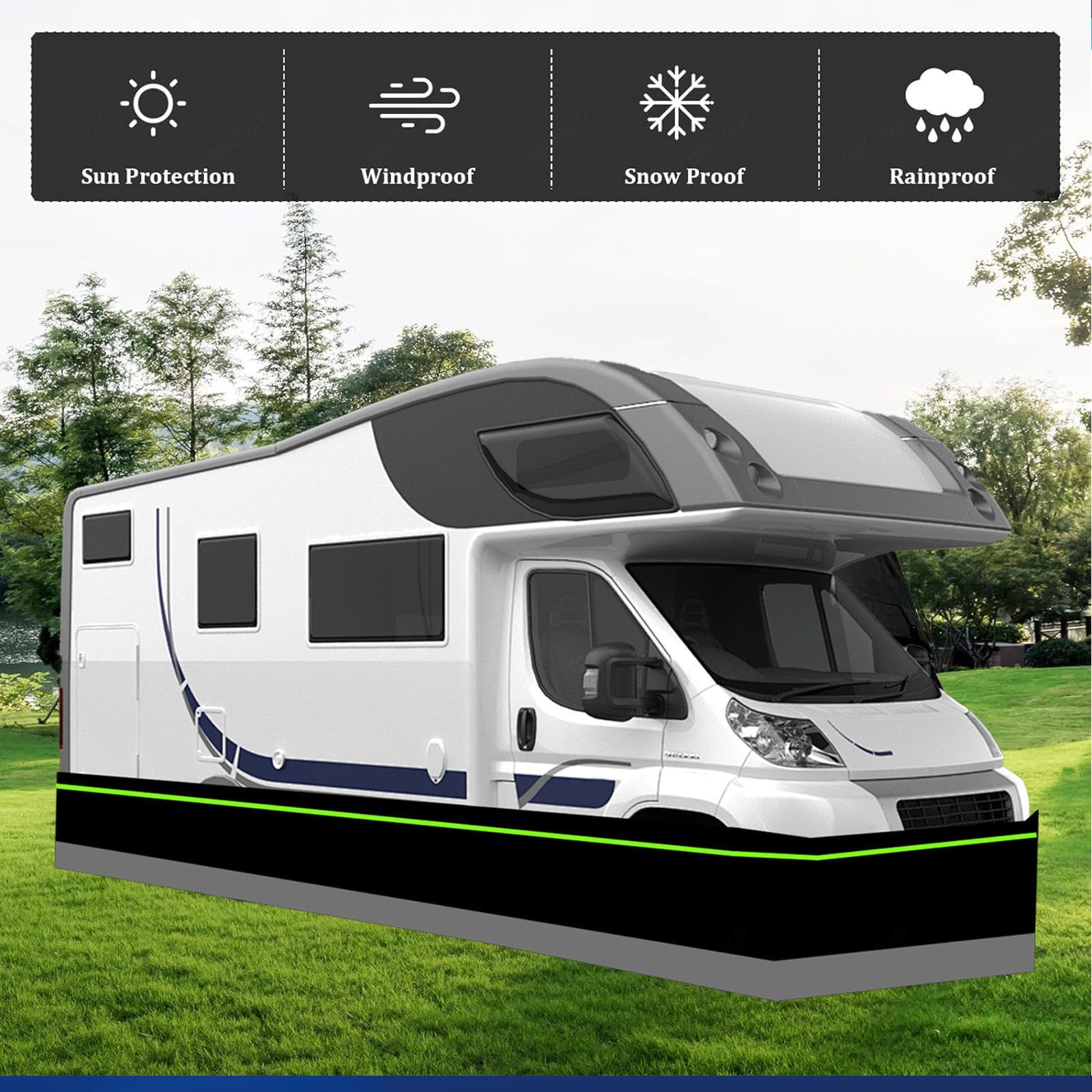 Battiscopa per camper per inverno 31 alto camper battiscopa invernale a prova di vento e neve accessori per camper per rimorchi da viaggio, 28 m