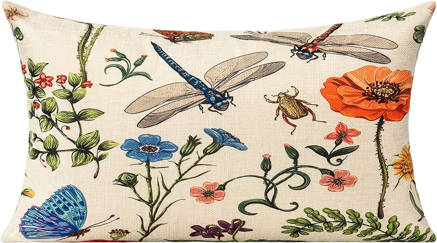 All Smiles 12x20 Lumbar Outdoor Summer Spring Garden Flowers Oblong Throw Pillow Covers Set of 2 Farmhouse Décor Outside Furniture Bench Decorative Cushion Cases for Patio Sofa Couch Chair Bed - Image 3