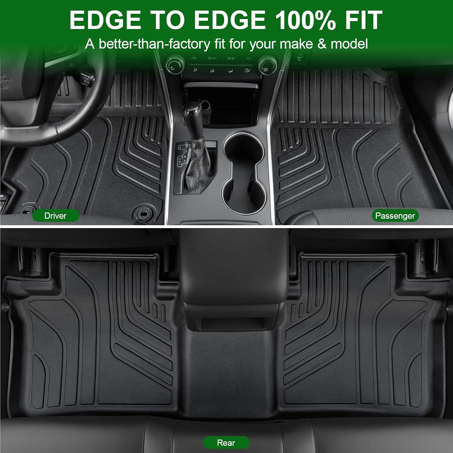 Floor Mats for 2012-2017 Toyota Camry, TPE All Weather Durable Floor Liners for Toyota Camry Accessories