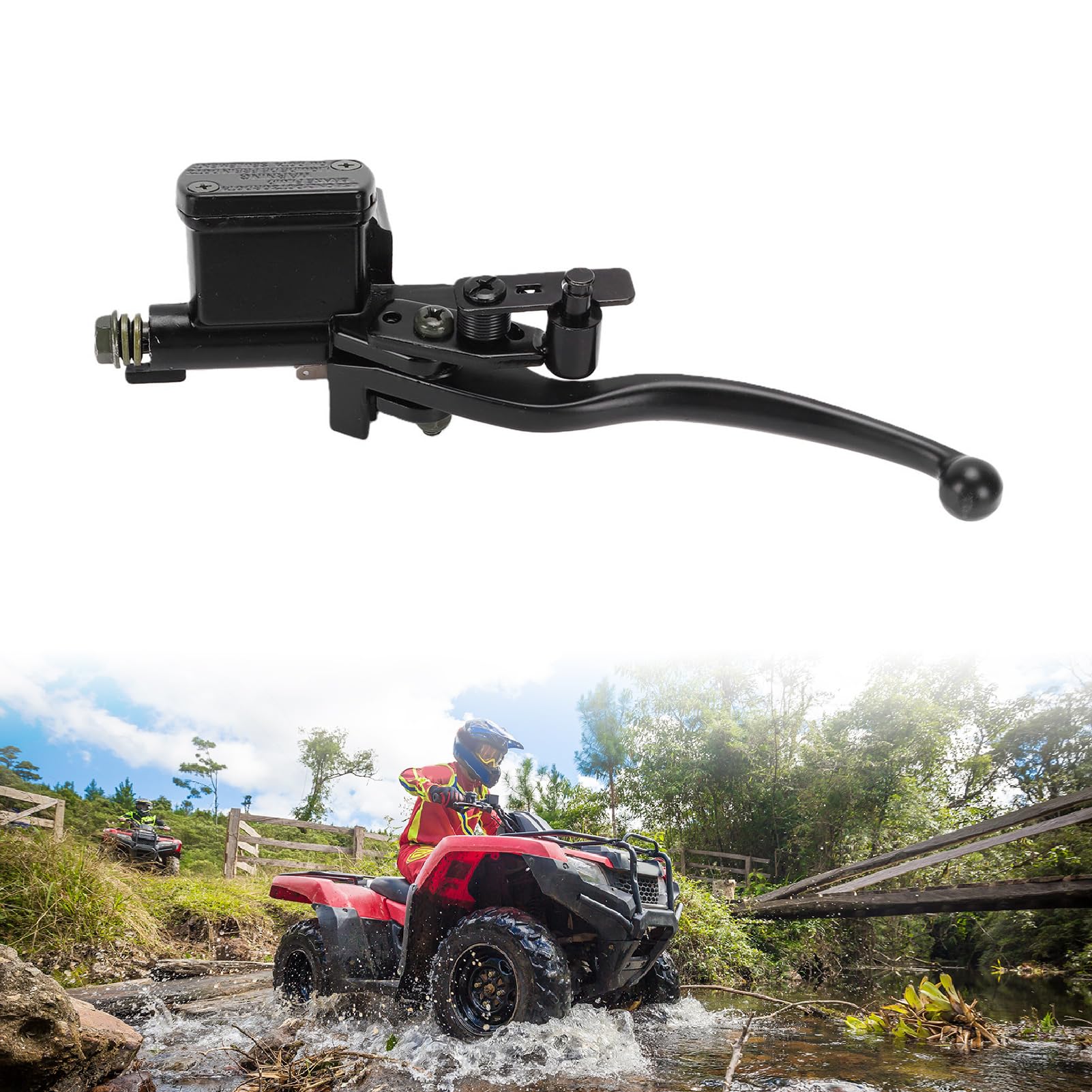 Freno Idraulico Adatto Alla Leva del Cilindro Principale Pompa Durevole da 7/8 Pollici con Posizione Regolabile per Moto da Cross e ATV da 50 Ml a 250 Ml (Lato sinistro)