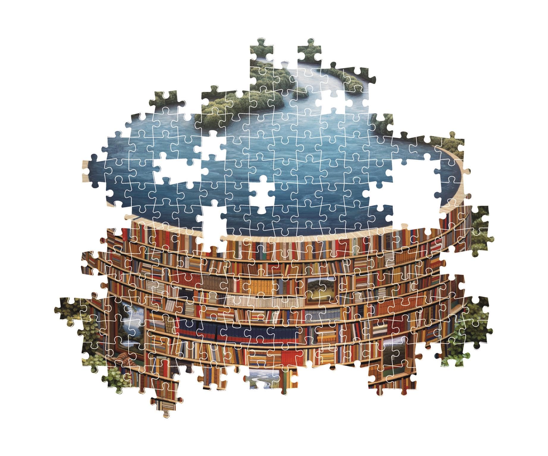 Clementoni Puzzle 1000 Pezzi High Quality Collection – Biblodame: Biblioteca E Diga – Made In Italy, 70x50 Cm, Poster Incluso - 2
