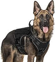 Vista 109 de rabbitgoo Tactical Dog Harness for Large, Heavy Duty Pet Harness with Handle, No-Pull Service Vest Large Breed, Adjustable Military Dog Vest for