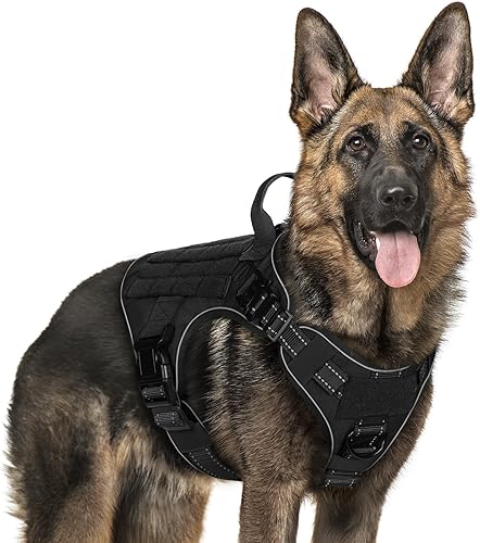 Miniatura 42 de rabbitgoo Arnés táctico para perro, tamaño mediano, arnés resistente con asa, chaleco de servicio sin tirones para razas medianas, chaleco militar