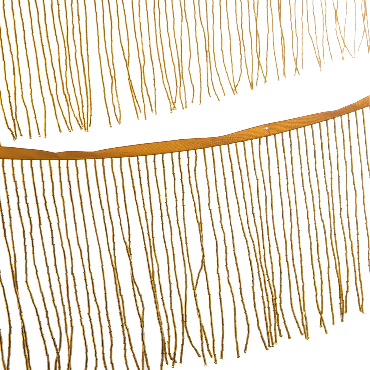 Beaded Fringe Trim,Ribbon Tassel Fringe Trim 6 Inch Wide 2 Yards Long for Crafts DIY Dress Clothes Decoration (Gold)