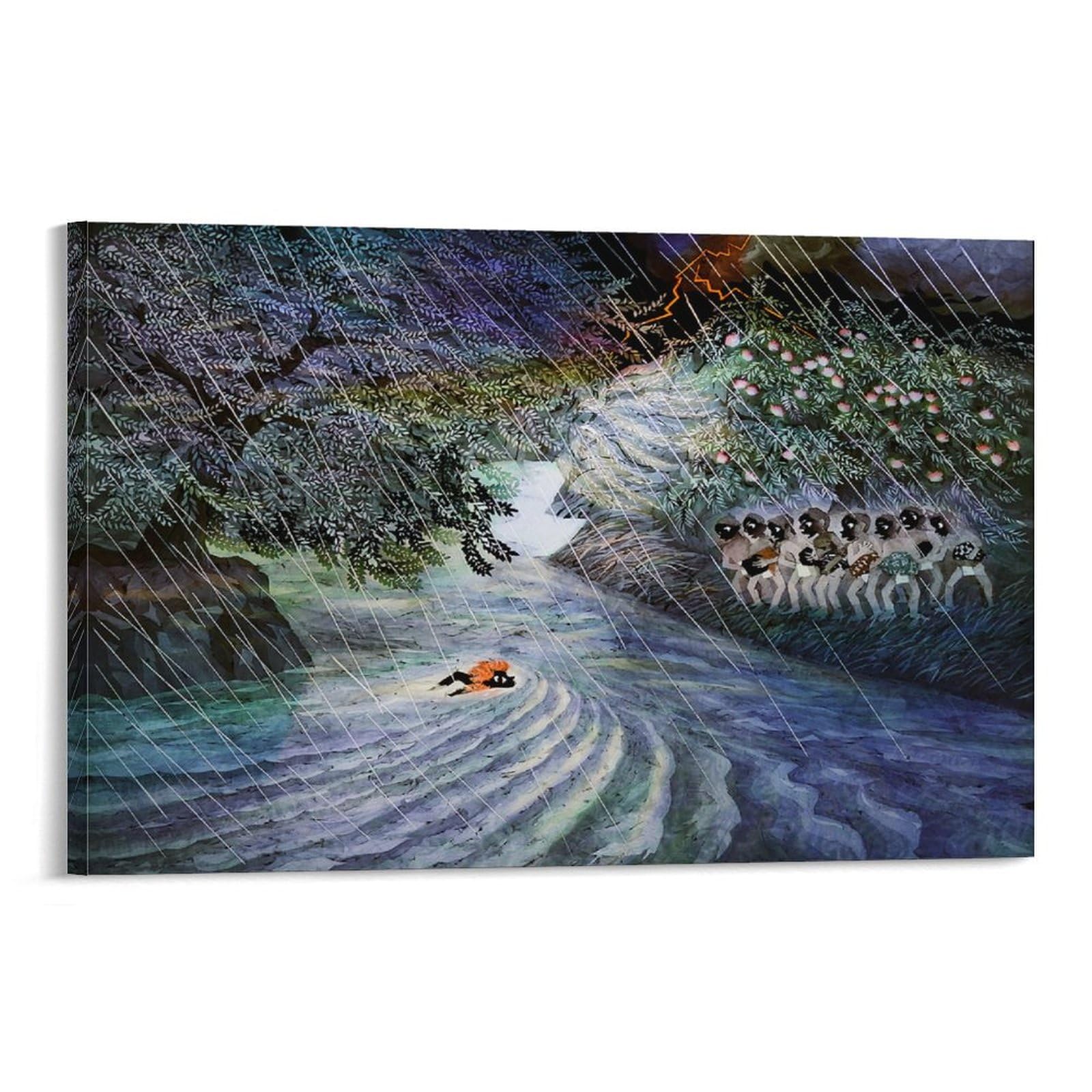 Amazon.co.jp: 藤城清治 雨はざっこざっこ雨三郎 絵画 ポスター 工芸品
