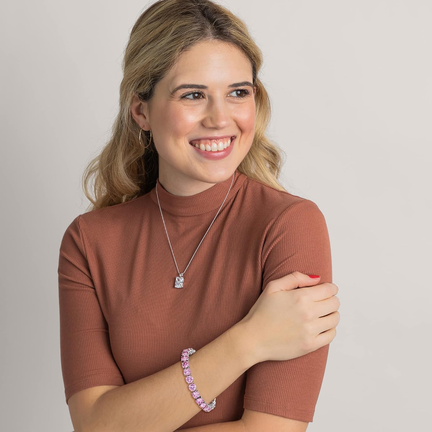 KEZEF Tennis Bracelet for Women, 7mm Round CZ, Silver Plated Brass, 6.5–8 Inch, Fold-Over Clasp - Image 3