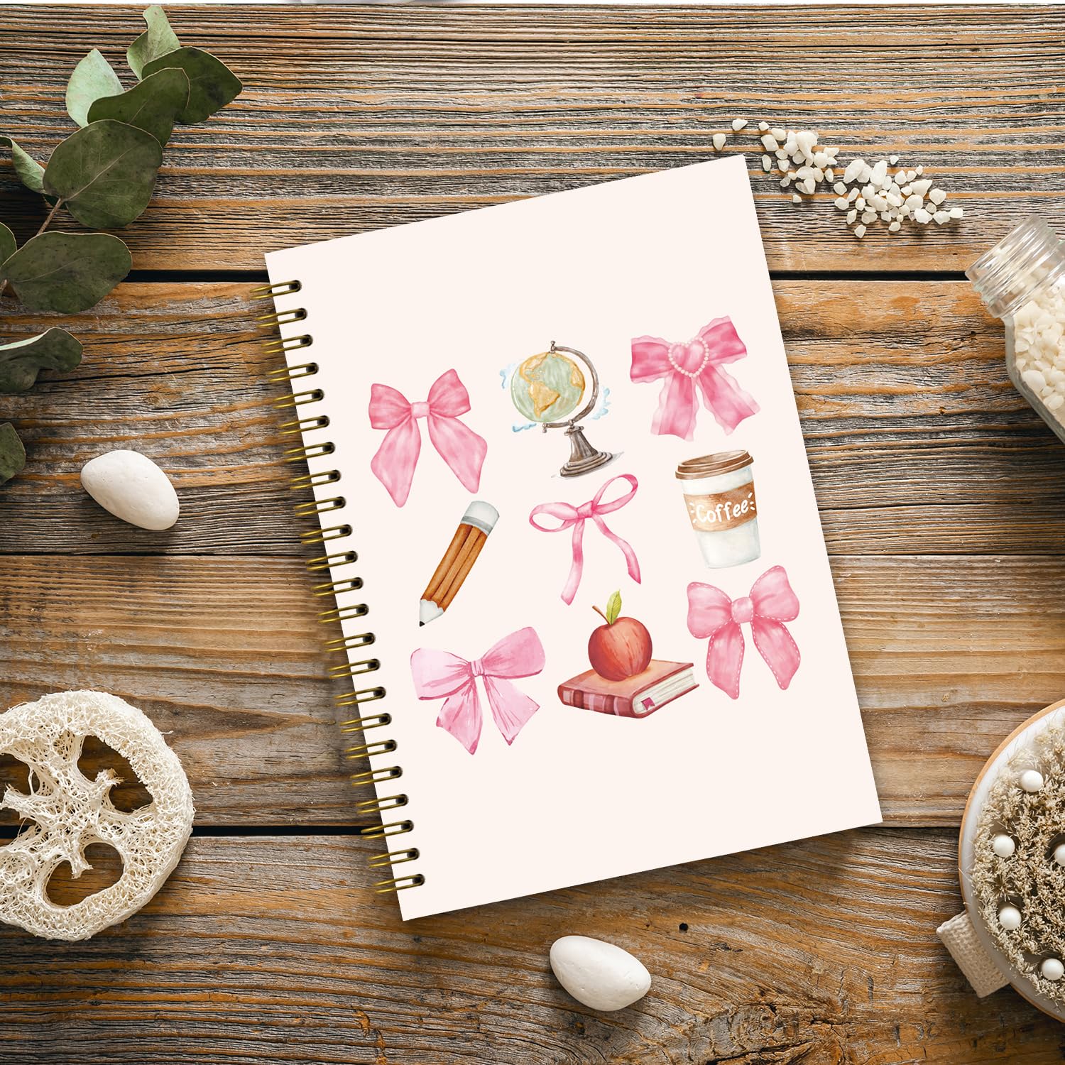 Coquette - Taccuino per insegnanti, con fiocco rosa, per università, forniture per ufficio per insegnanti, forniture per il rientro a scuola, regali per studenti e insegnanti, quaderni a
