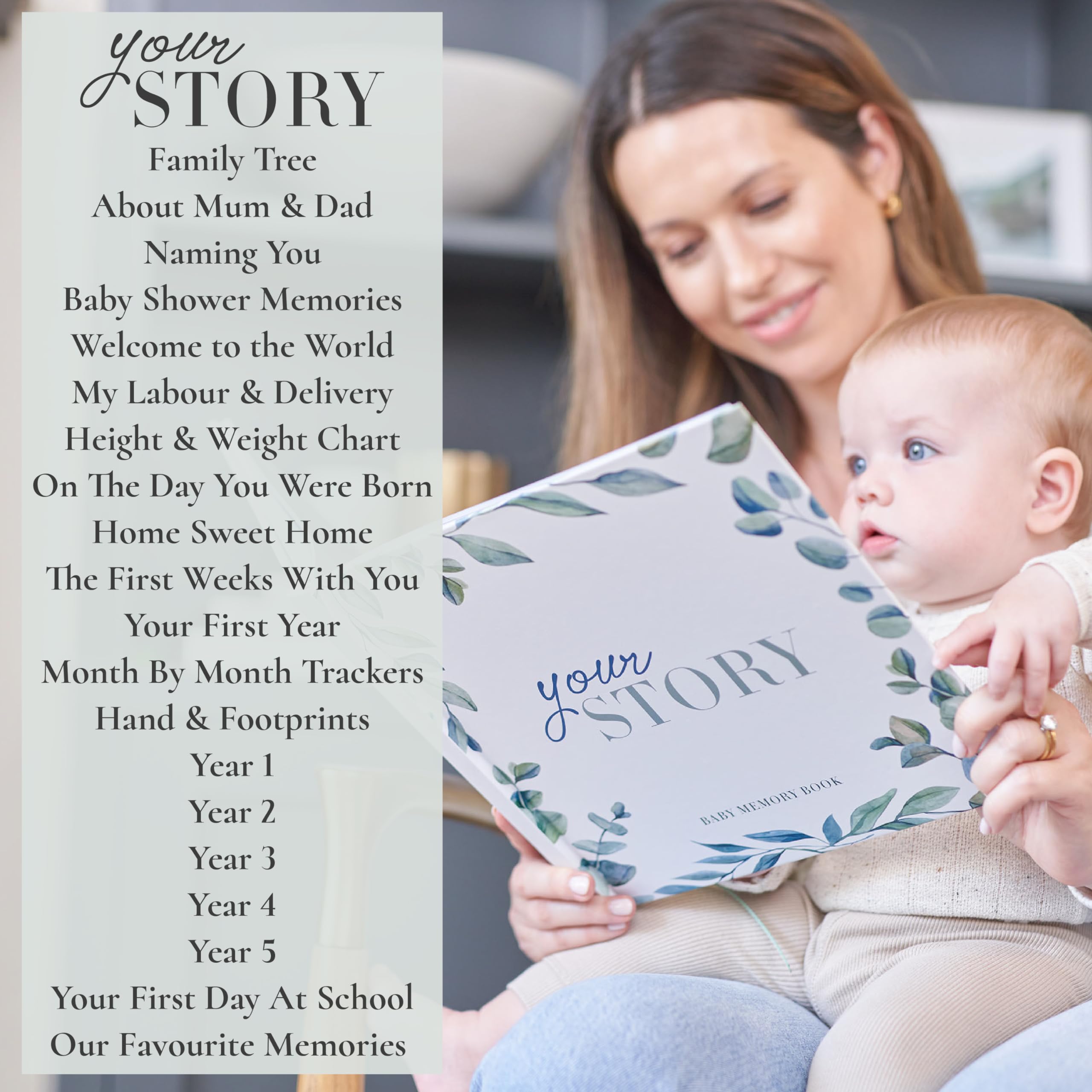 Libro dei ricordi per bambini, diario dei ricordi ad acquerello, per neonata o bambino, 136 pagine, album fotografico e ideale per baby shower e neonati