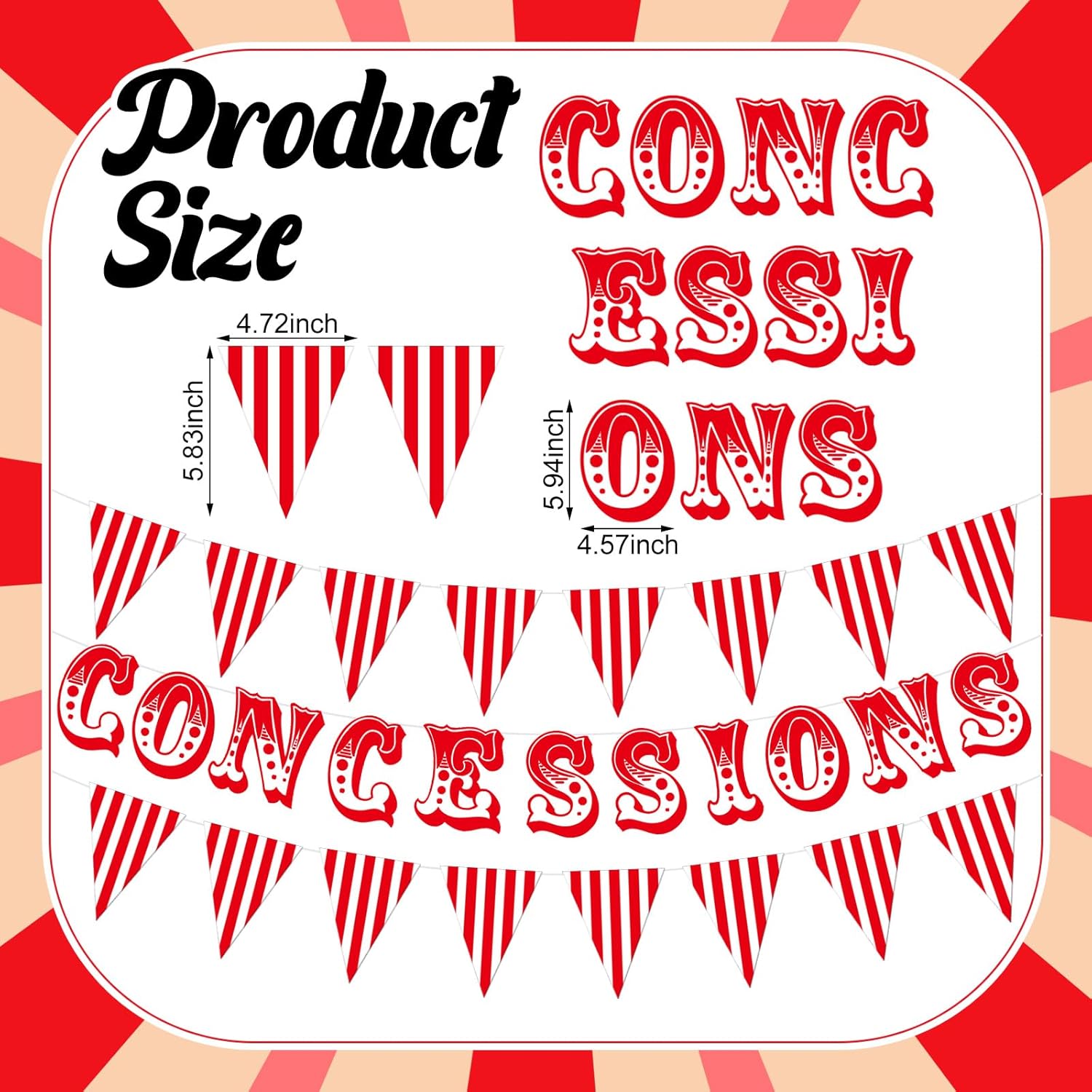 Foilswirl 153 Pcs Carnival Circus Party Supplies Concession Banners Movie Night Party Decoration 50 Set Carnivals Food Boats Popcorn Bags Plastic Nacho Trays for Circus Birthday Baby Shower Supplies