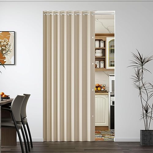 Miniatura 11 de Persianas verticales de tela, persianas de puerta 100% opacas, persiana vertical para puertas correderas, 1 panel, 100 pulgadas de ancho x 84 Blanco