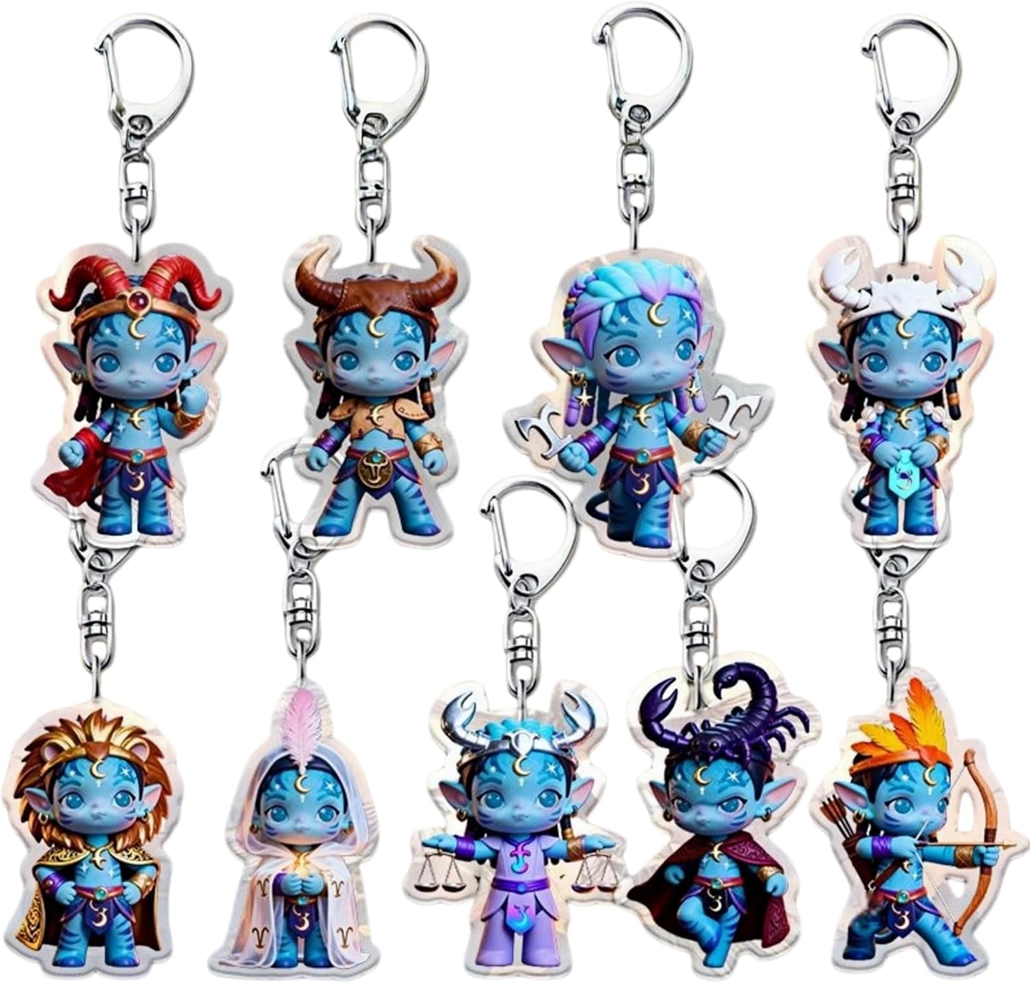 10pcs/2pcs Avatar Merch Keychains Set -Avatar Fan Collectible Pendants Acrylic Cartoon Keyring Set Ideal Gift