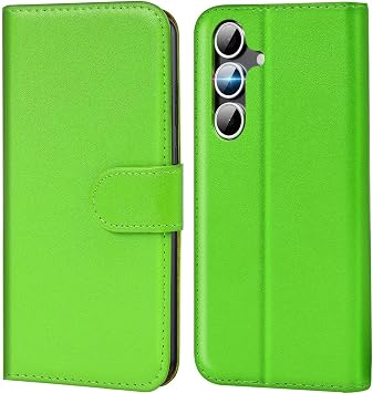 Verco Mobile Phone Case for Samsung Galaxy S25 Case Book Case Flip Cover for Samsung S25 Case [Card Slots/Stand Function] Green