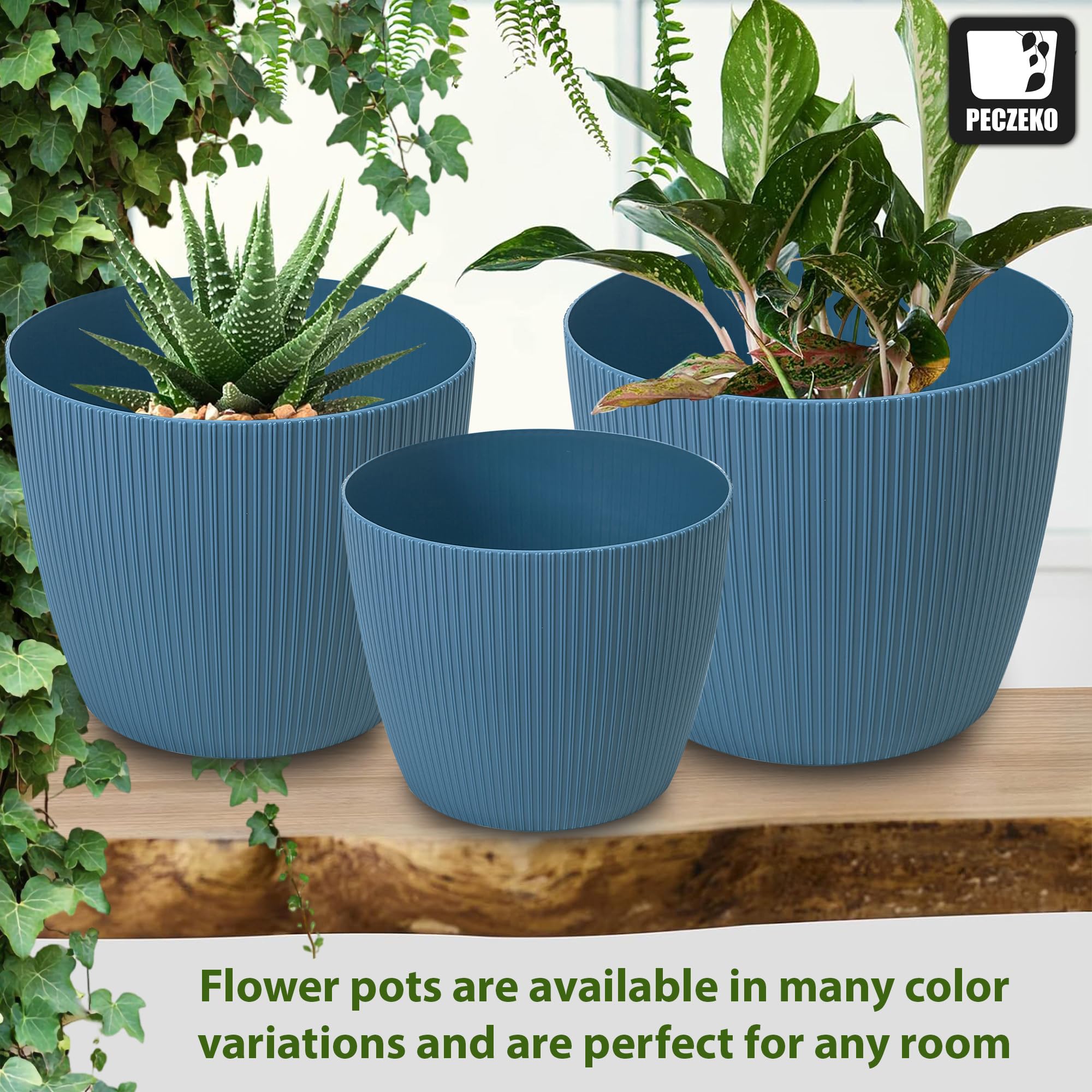 Vivanno Lot De 2 Pots De Fleurs En Zinc Et Métal Anthracite Bloc 8036