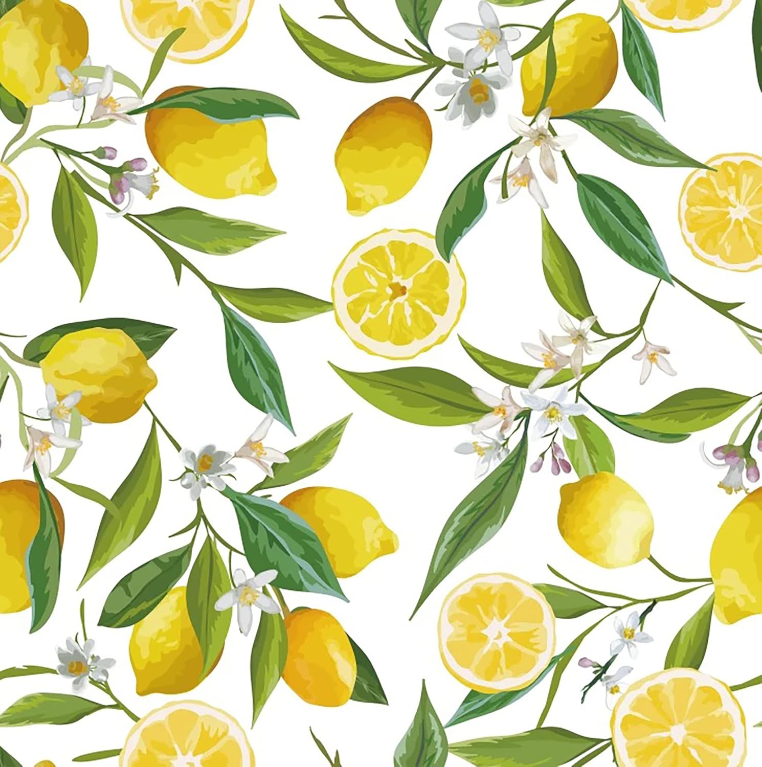 Waterproof Shower Curtain with Lemon, Bathroom Decorations, 71 x 71 Inches