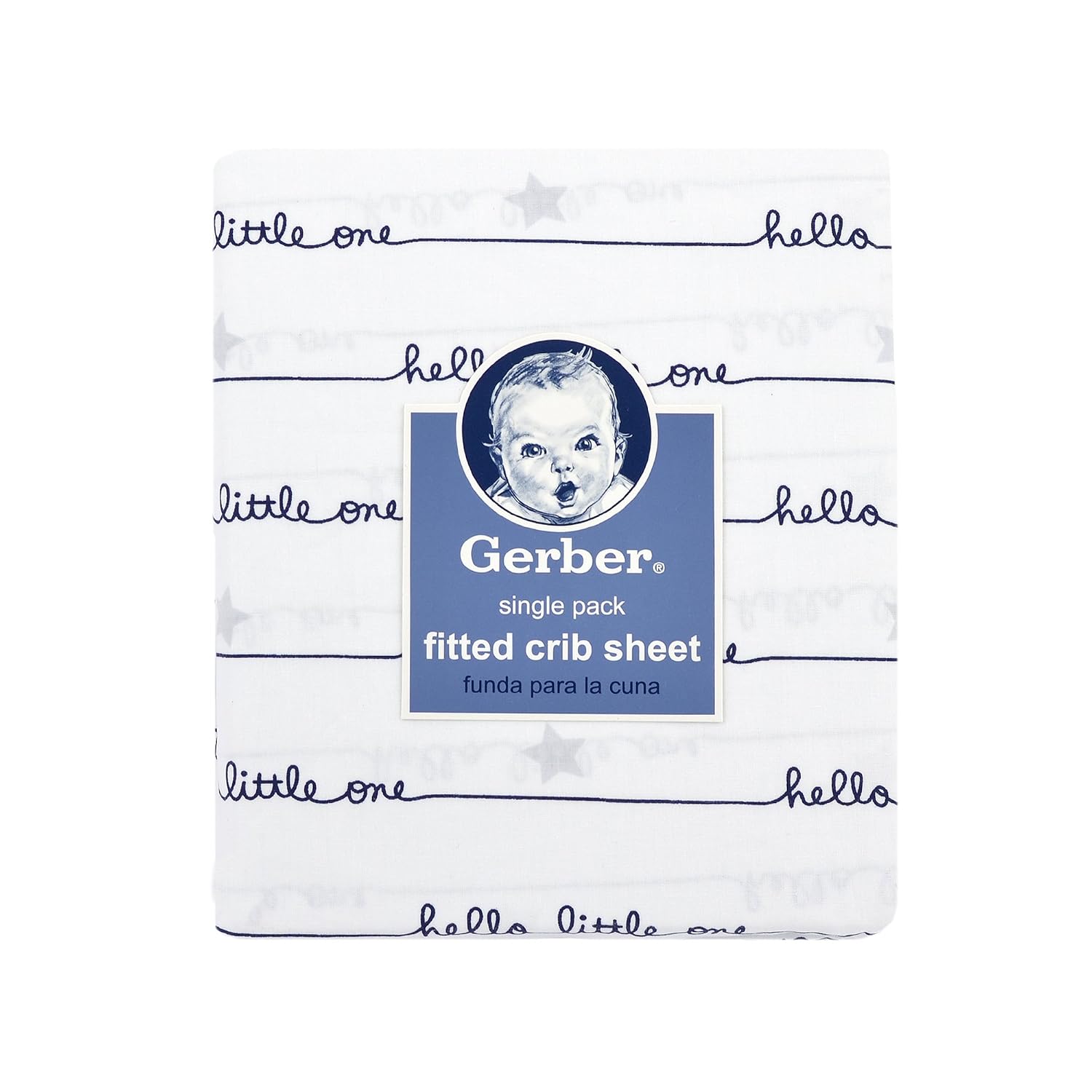 Gerber 100% Cotton Fitted Crib Sheet, Hello Little Star