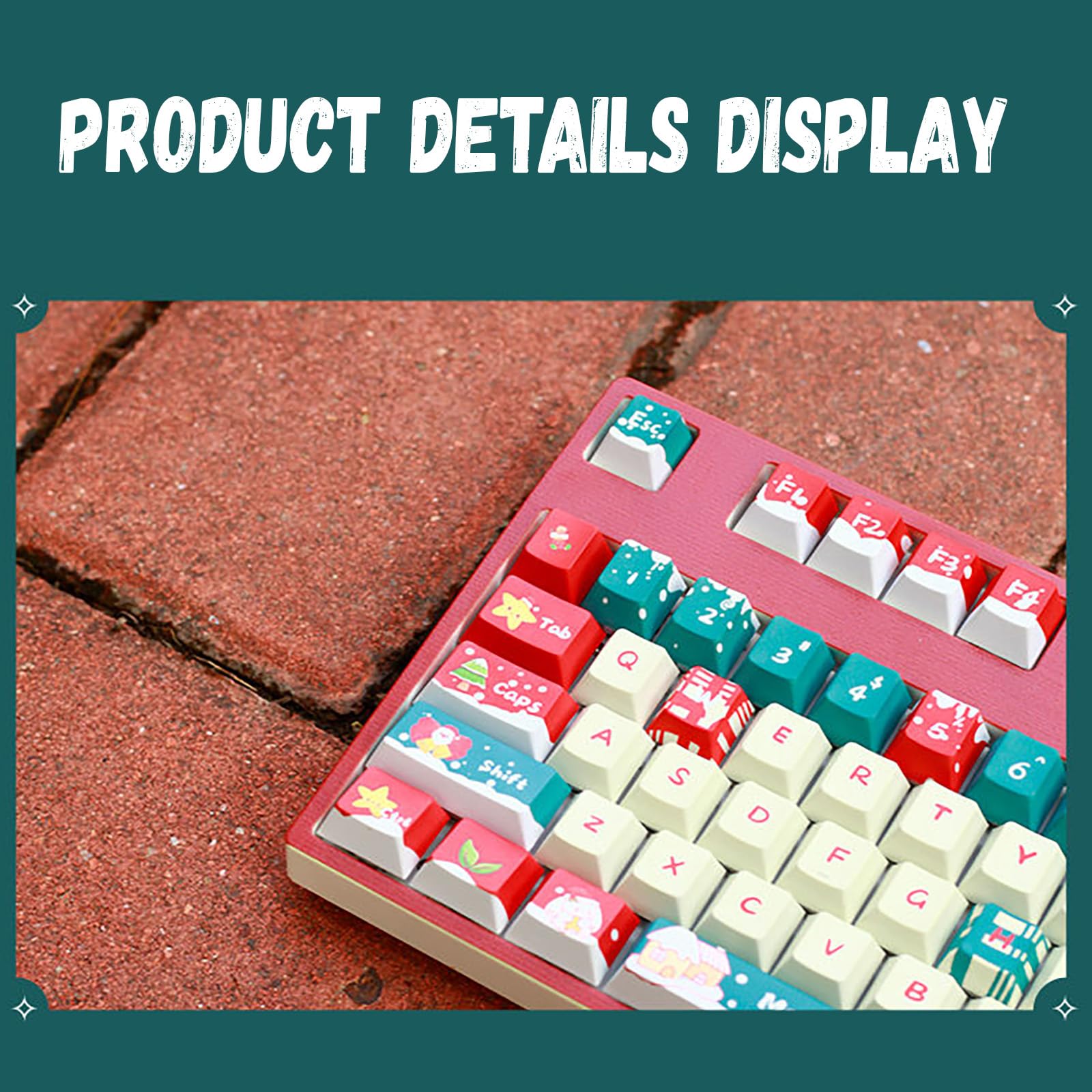 PBT Keycaps,Christmas Theme Keycaps,Cute keycaps,custom keyboard for 61/87/104/108 Mechanical Keyboards,Prezenty świąteczne,Only Keycaps,Original-138 keycaps