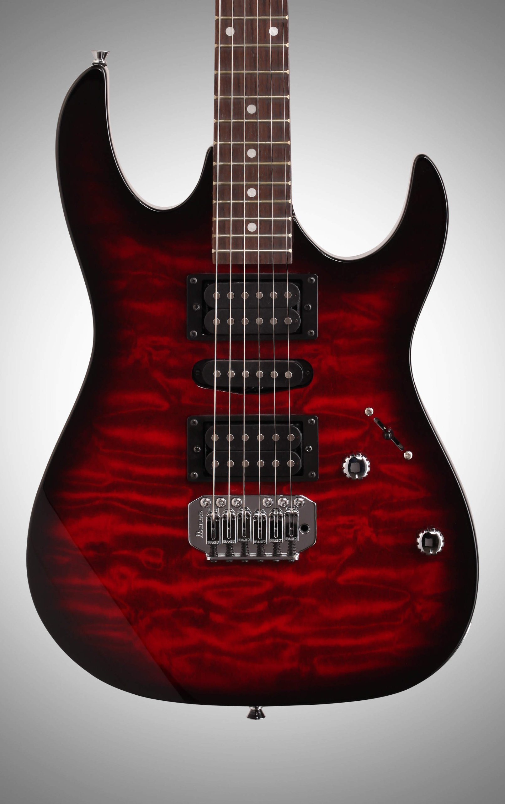 Ibanez 6 String SolidBody Electric Guitar, Right, Transparent Red