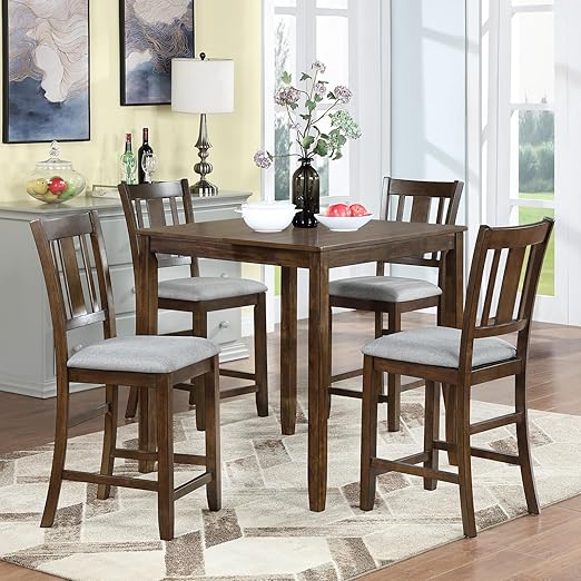 Amazon.com - LUMISOL Wooden Dining Table for 4, Counter Height Kitchen ...