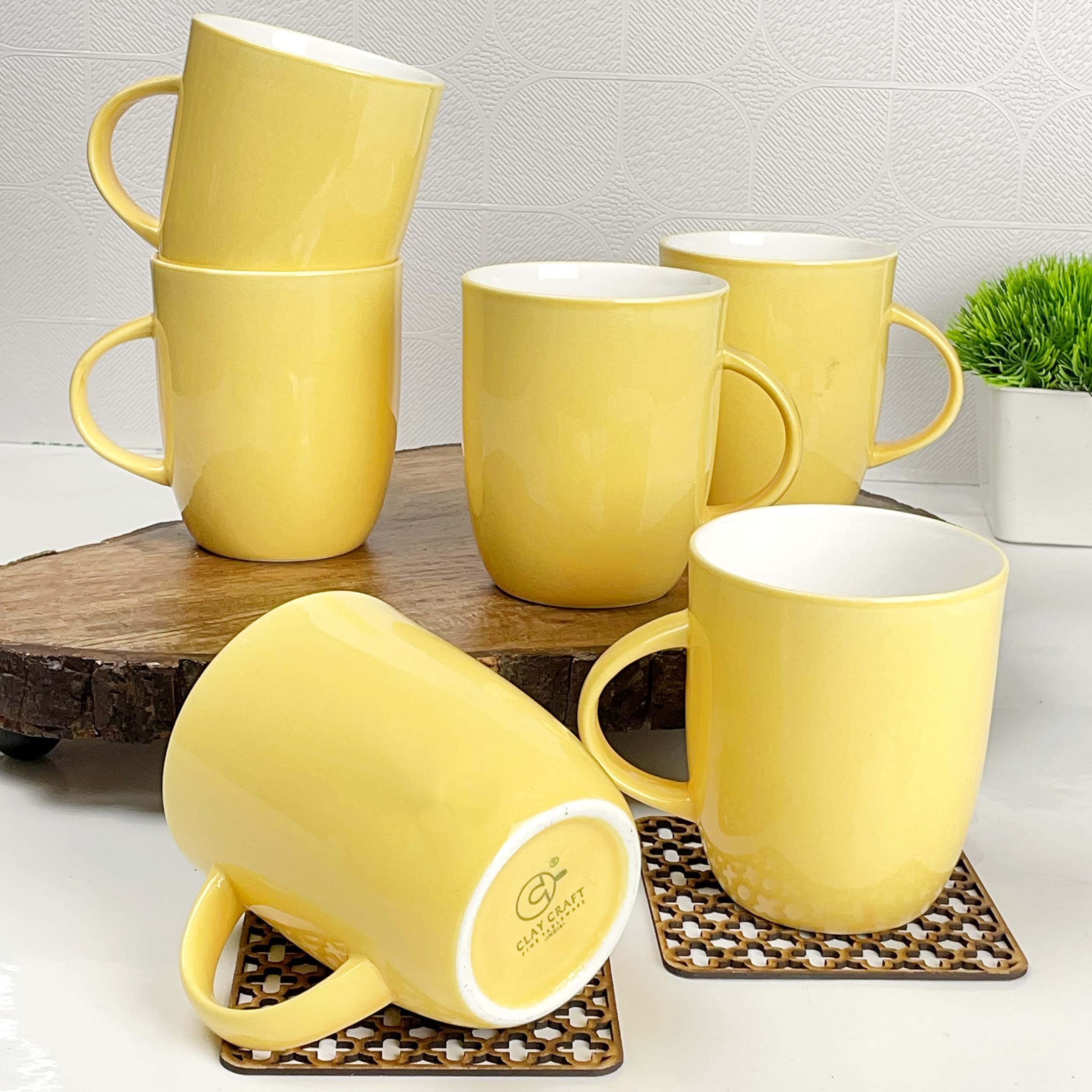 Yellow Ceramic Mug - Cute Cow Design -11