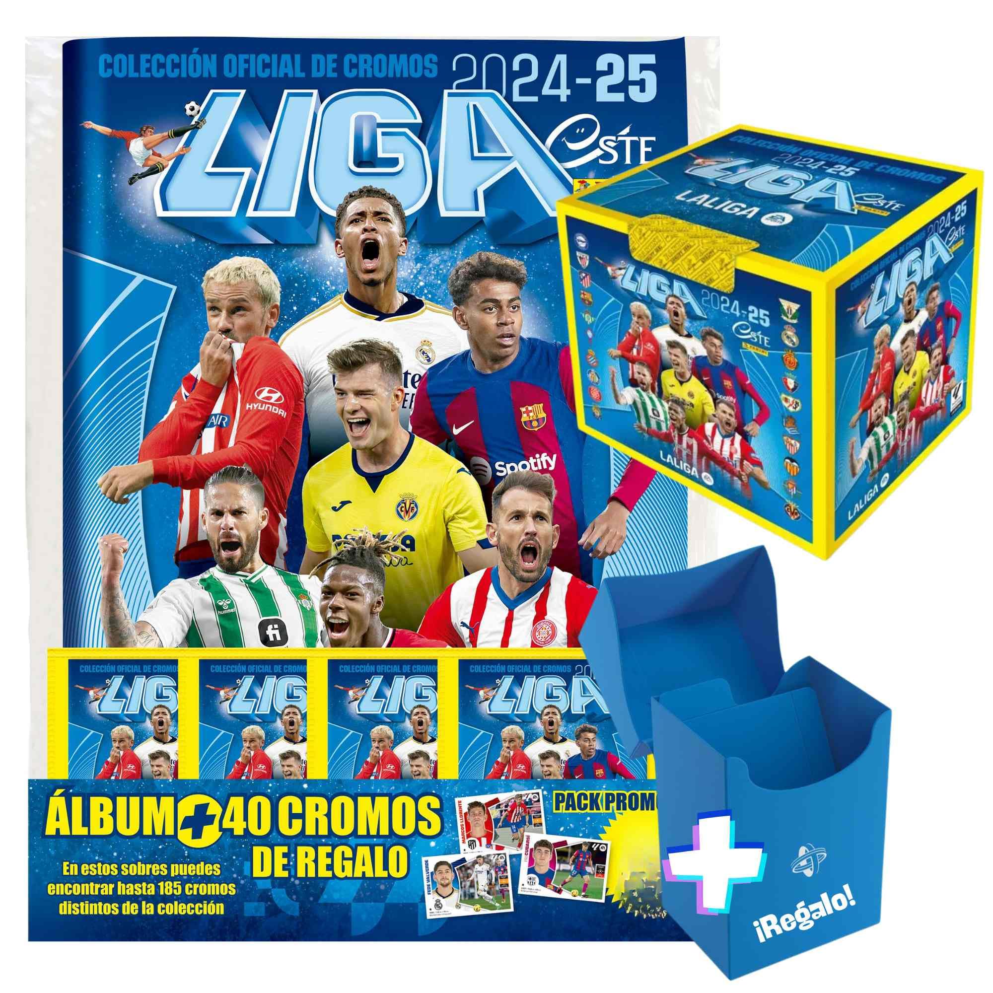 Panini Cromos Liga Este 24/25 - Packs con Diferentes Versiones del Producto y Regalo de Cajita para Cromos Surtidos - Cartas de Futbol (No Adrenalyn 2023 2024, ni Eurocopa) (Álbum+50 sobres)