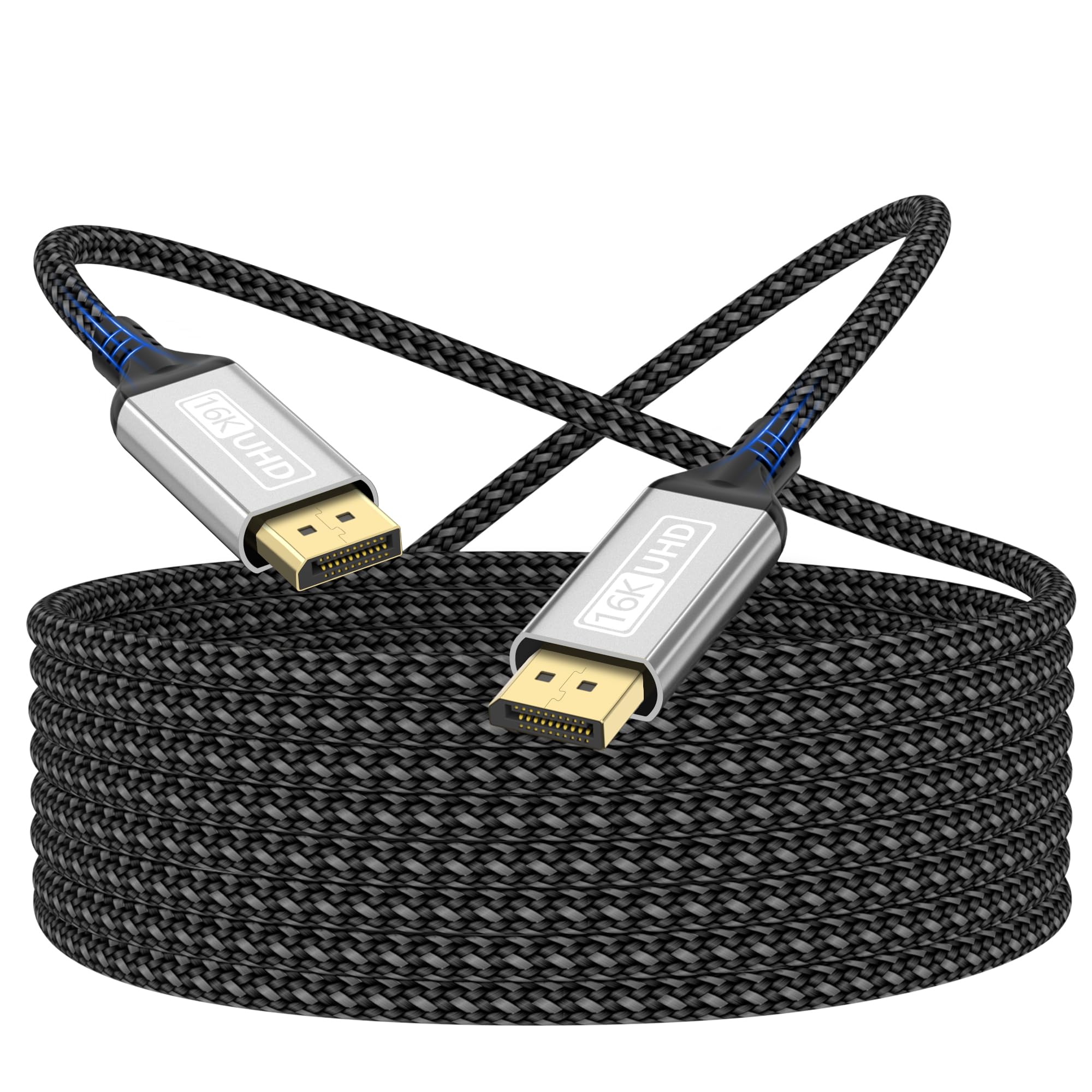 16K Displayport Kabel 2.1,5M DP Kabel 16K@60Hz 10K@60Hz 8K@120Hz 4K@240Hz 165Hz 144Hz,DP kabel 80Gbps mit HDR,FreeSync,G-Sync,DSC 1.2a,HDCP 2.2 kompatibel mit PC,HDTV,Gaming Monitor ,Laptop,Grafik