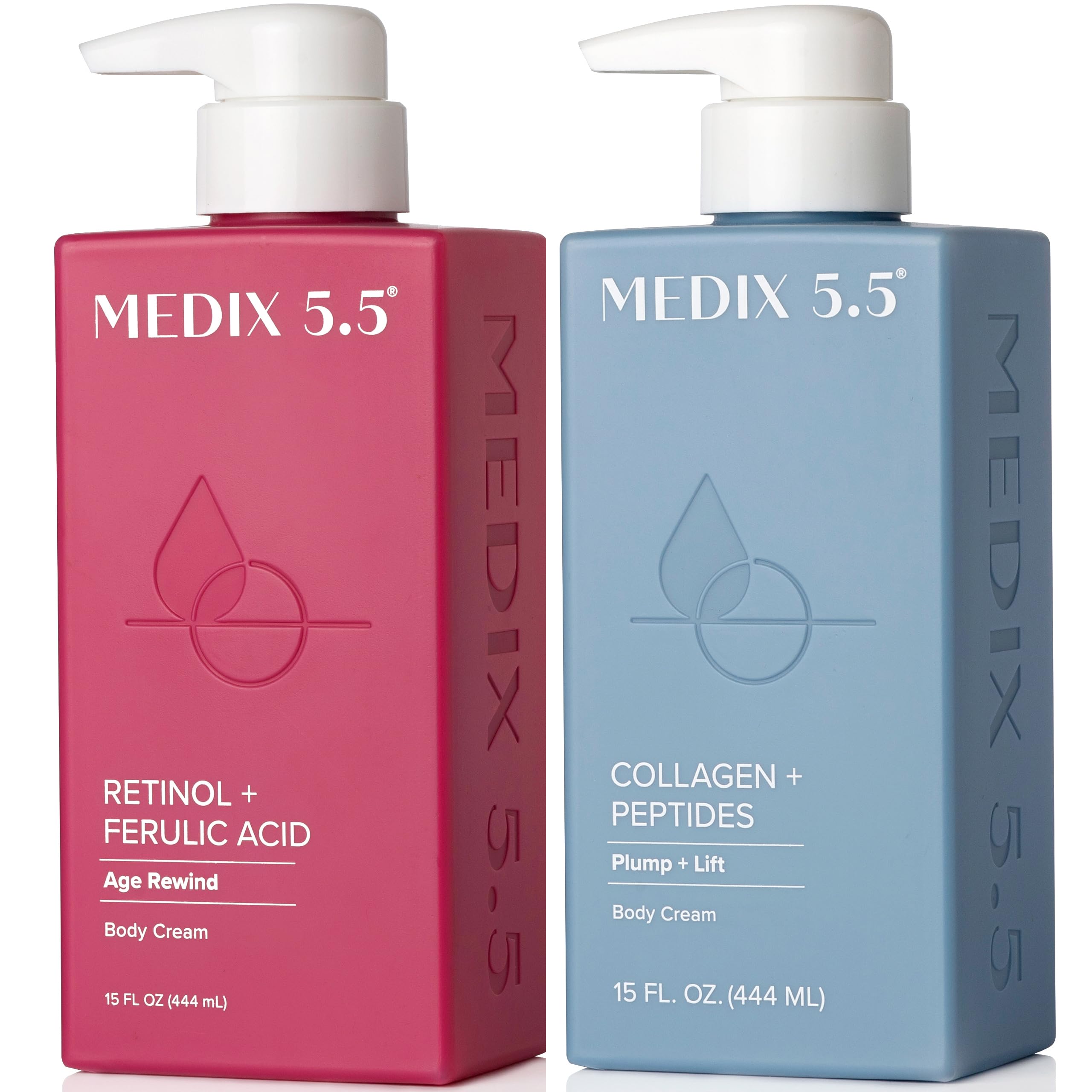 Medix 5.5Retinol Cream And Collagen Cream Set Medix 5 5 Retinol Cream With Ferulic Acid Targets Crepey Skin Wrinkles And Sun Damaged Skin Collagen Cream Firms And Tightens Sagging Skin Two 15Oz